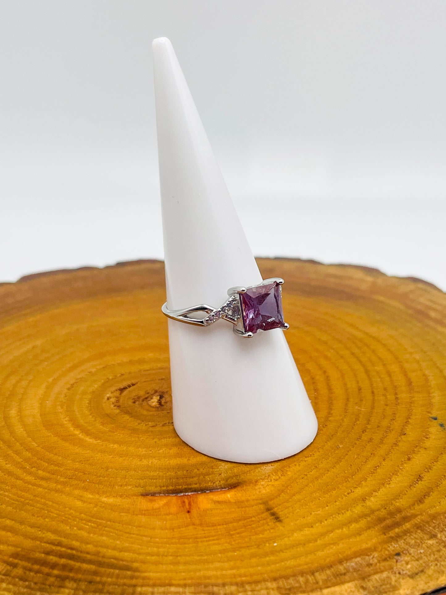 Sterling Silver Alexandrite Square Infinity Adjustable Ring