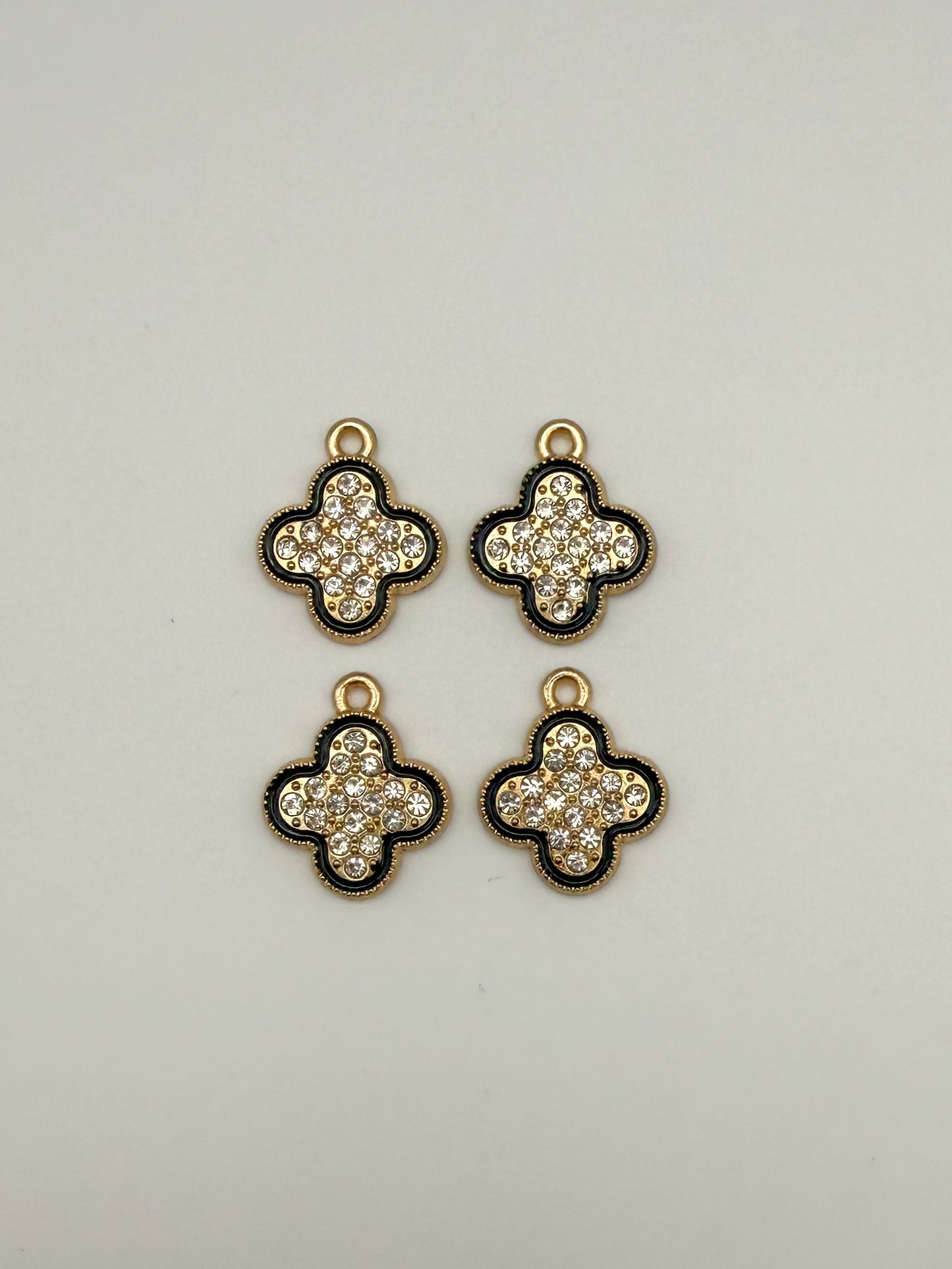 Gold & Black Clover Metal Charms