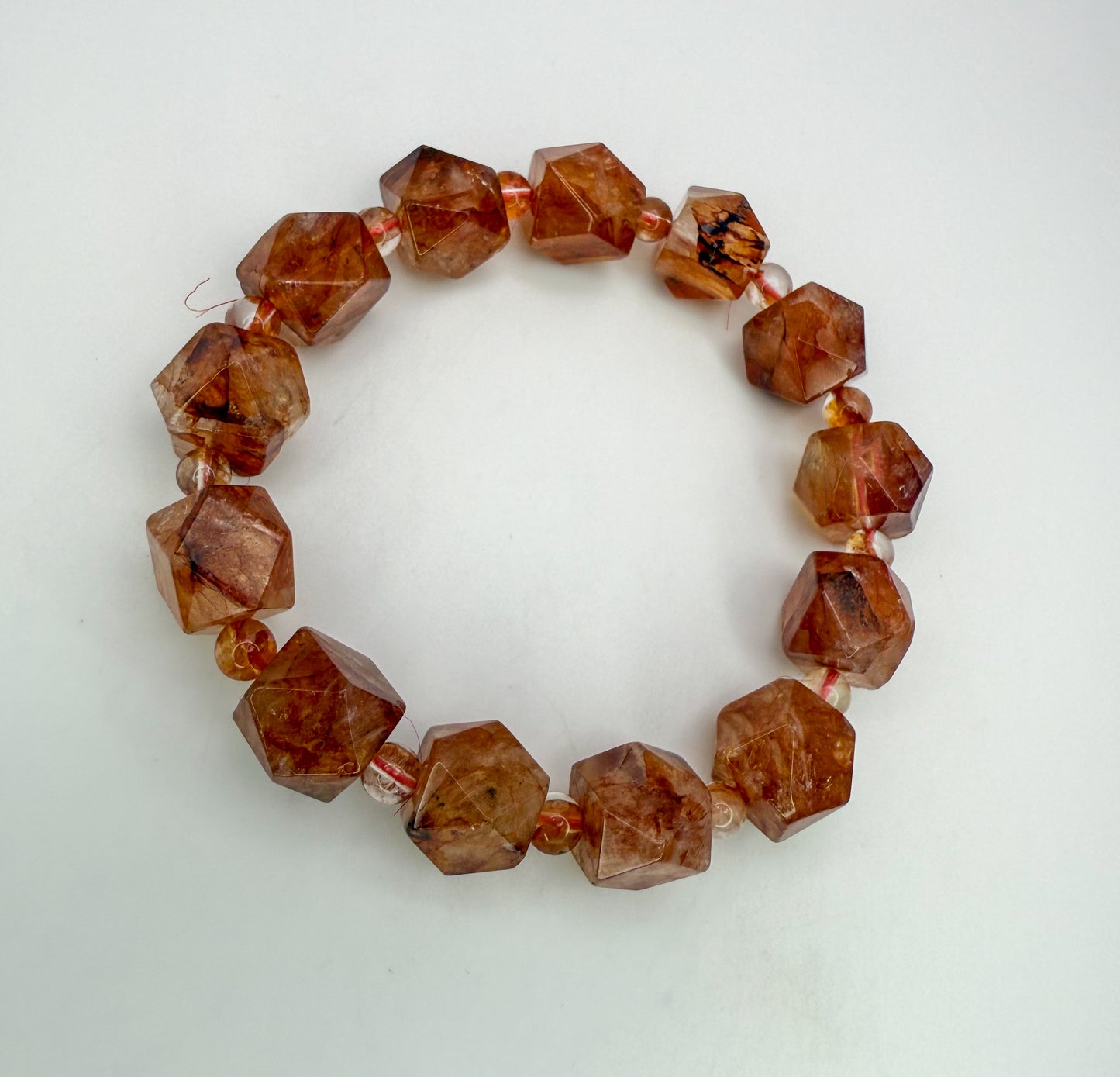 High Quality Fire Quartz Freeform Crystal Beaded Bracelet