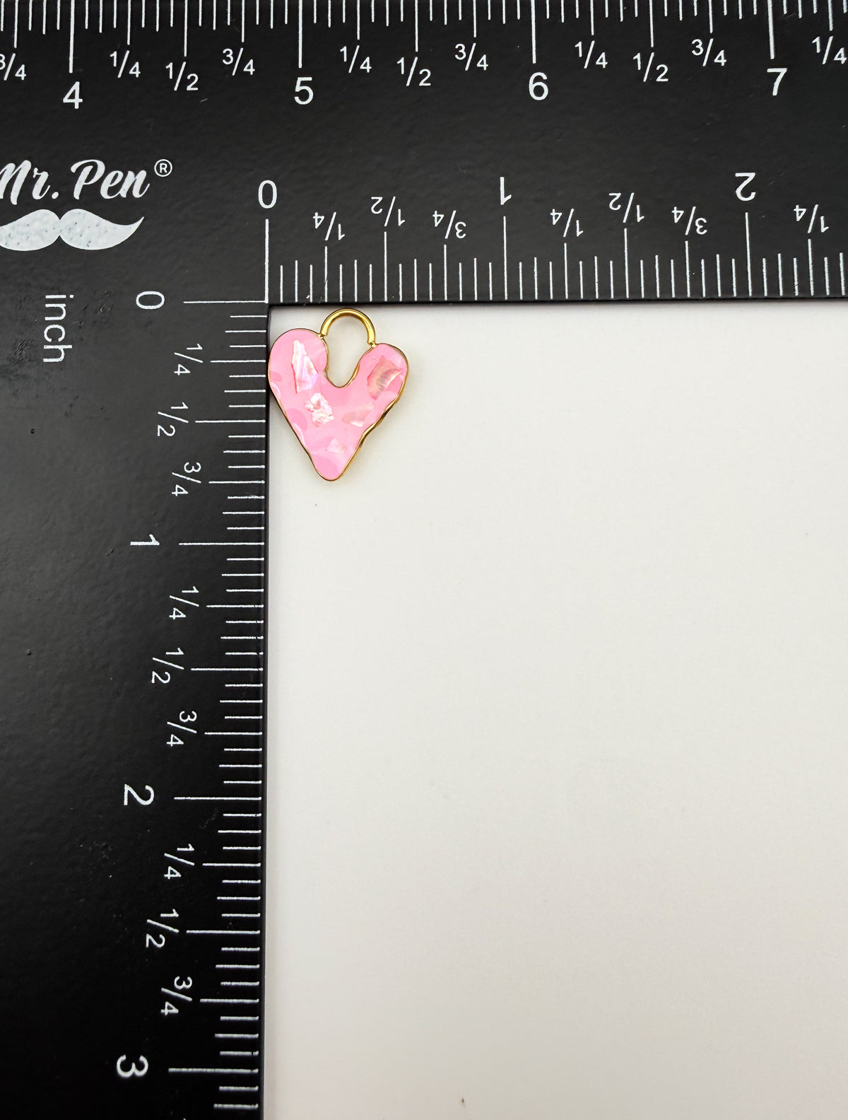 Gold Stainless Steel Heart Enamel with Abalone Shell Chip Charm Pendant DIY