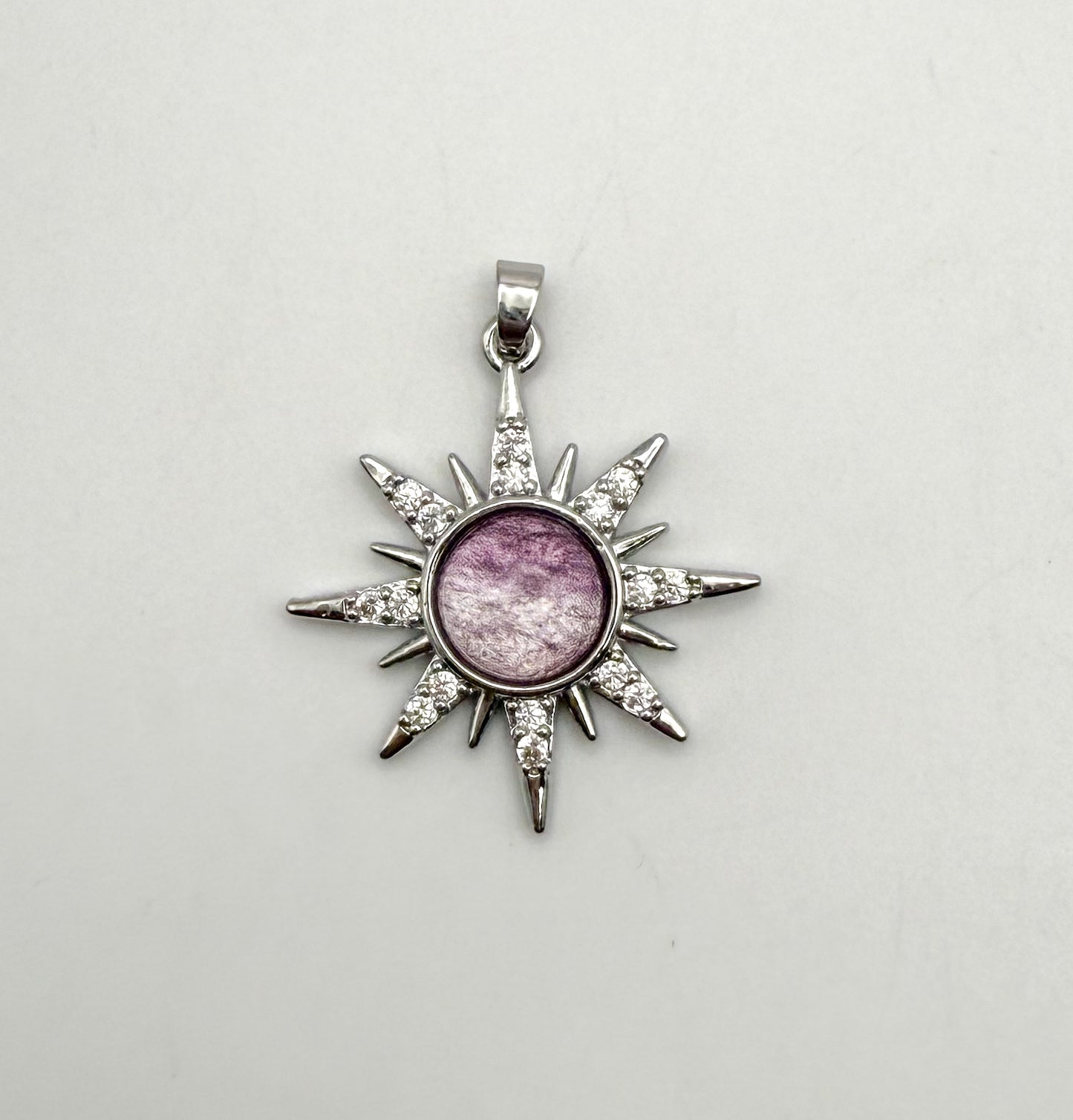 Silver Flaming Sun Metal Pendants