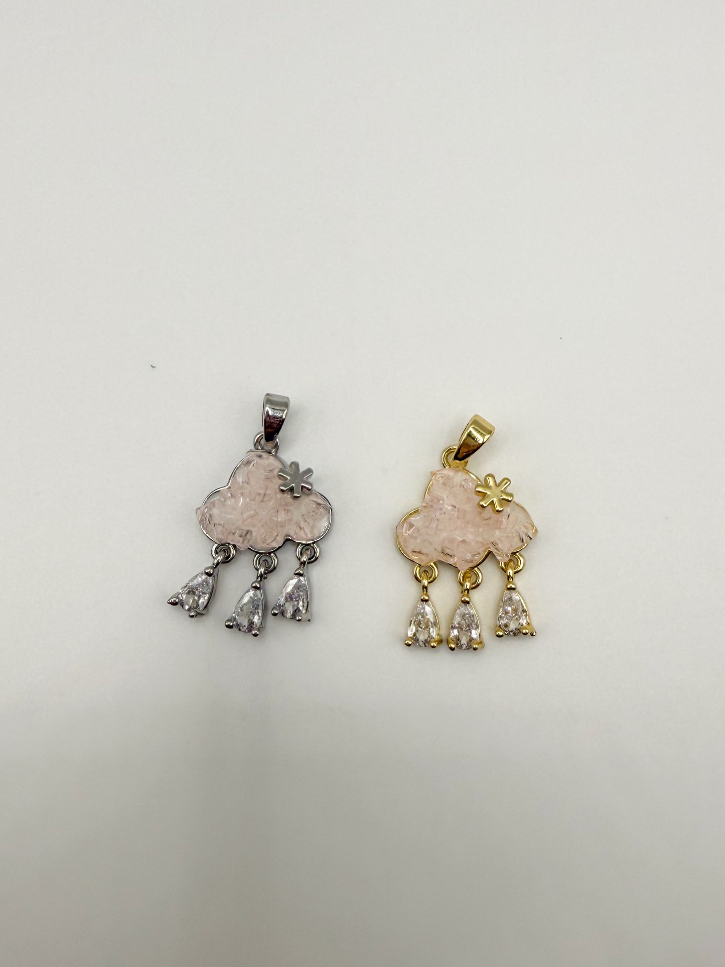 Druzy Cloud Dangle Gold & Silver Charm Pendants