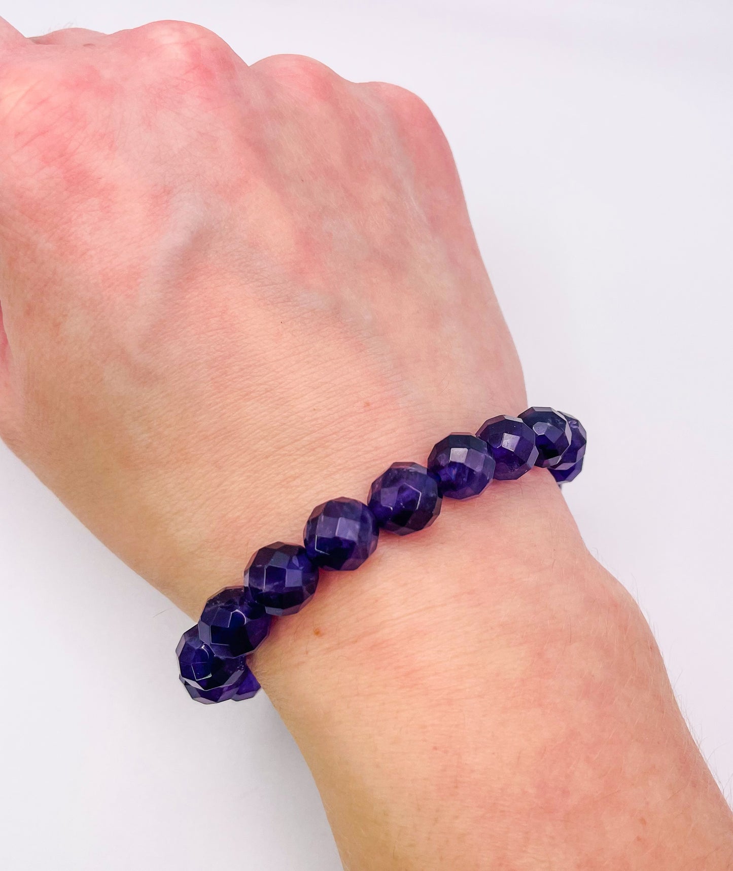 Faceted Natural Amethyst Crystal Bracelet