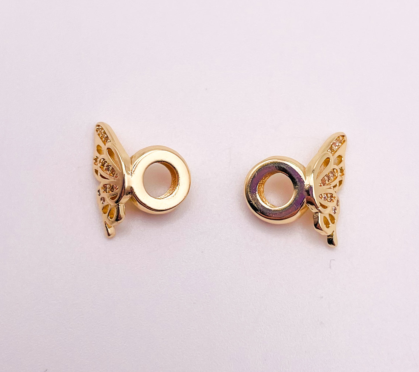 Gold or Silver Butterfly Spacer Charm Beads