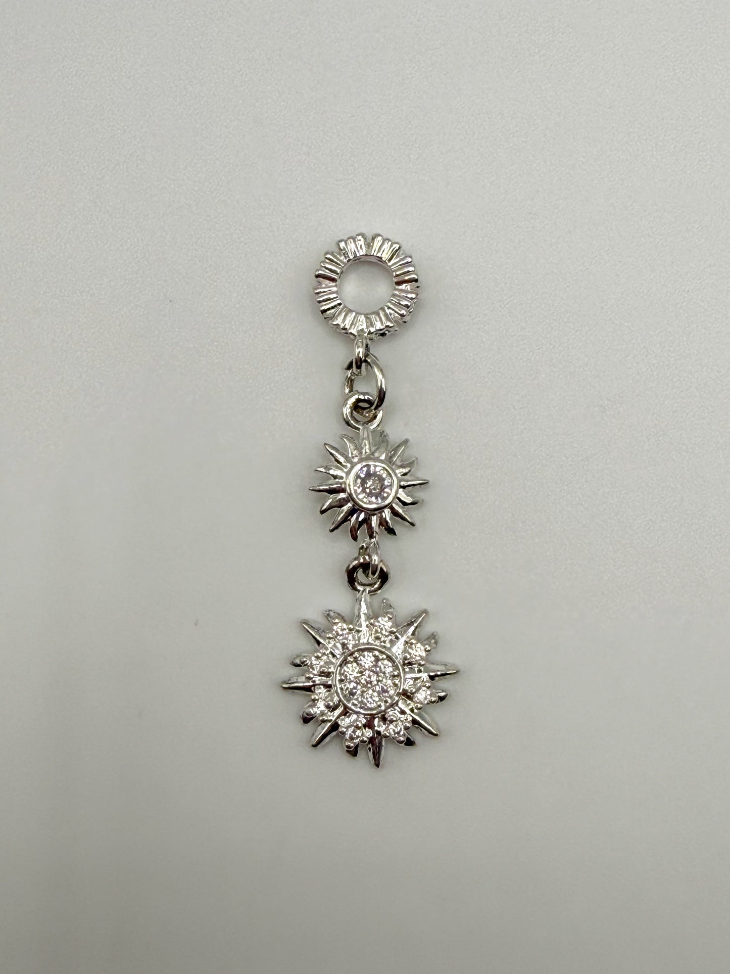 Double Sun Silver DIY Charm Pandora Style Pendant