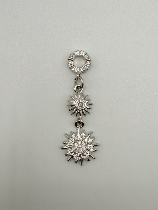 Double Sun Silver DIY Charm Pandora Style Pendant