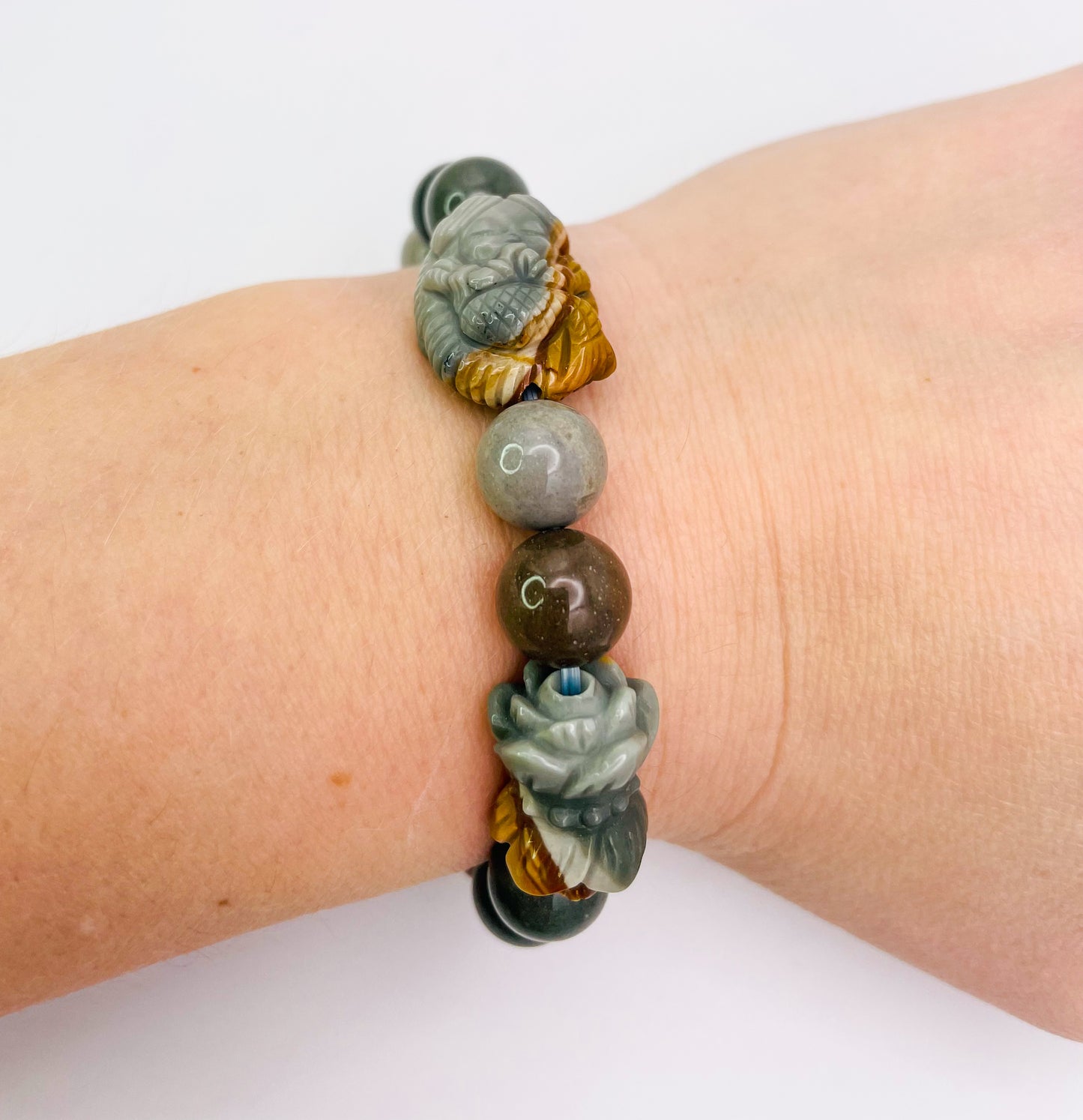 Natural Alashan Agate Baby Mermaid Statement Bracelet