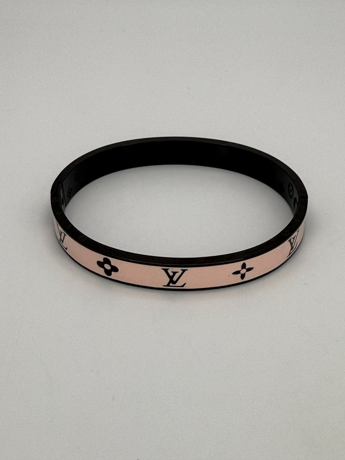 High Quality LV Designer Black Stainless Steel Bangle Bracelet