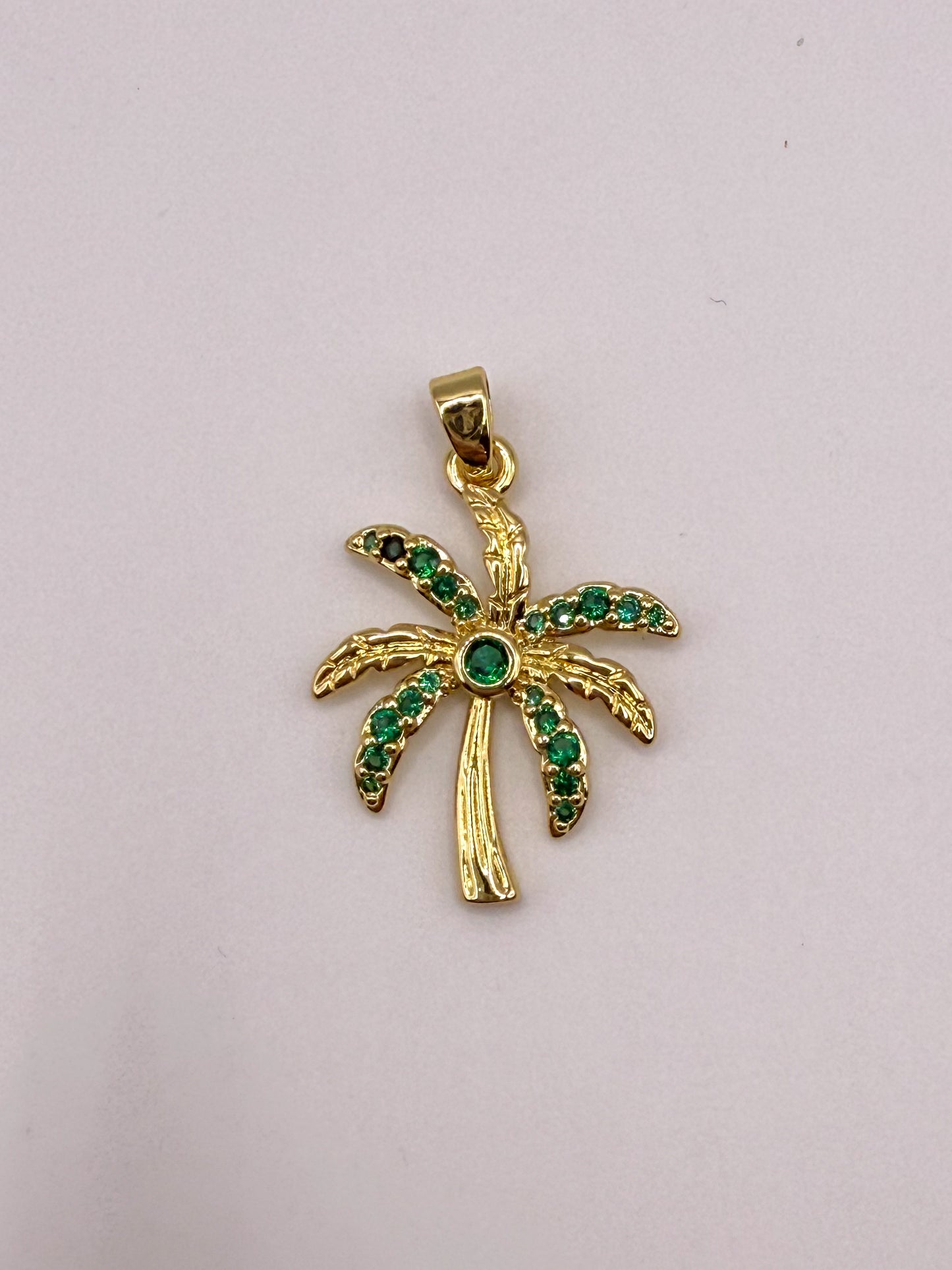 Gold Palm Tree Charm Pendant