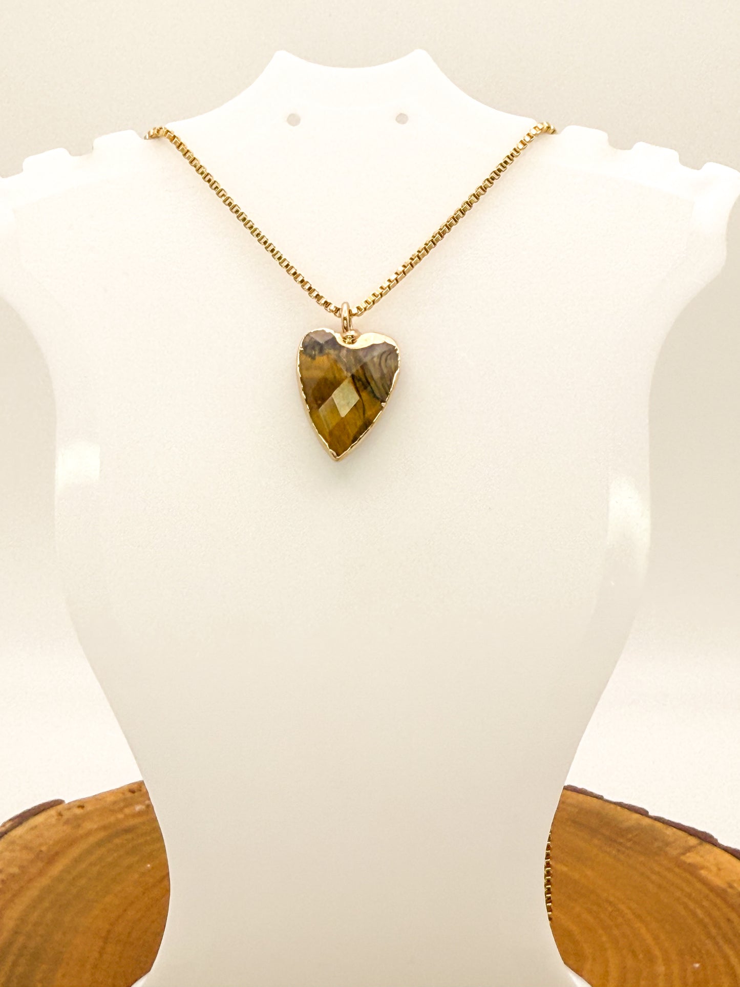 Arrow Head Heart Pendant Gold Stainless Steel Necklace