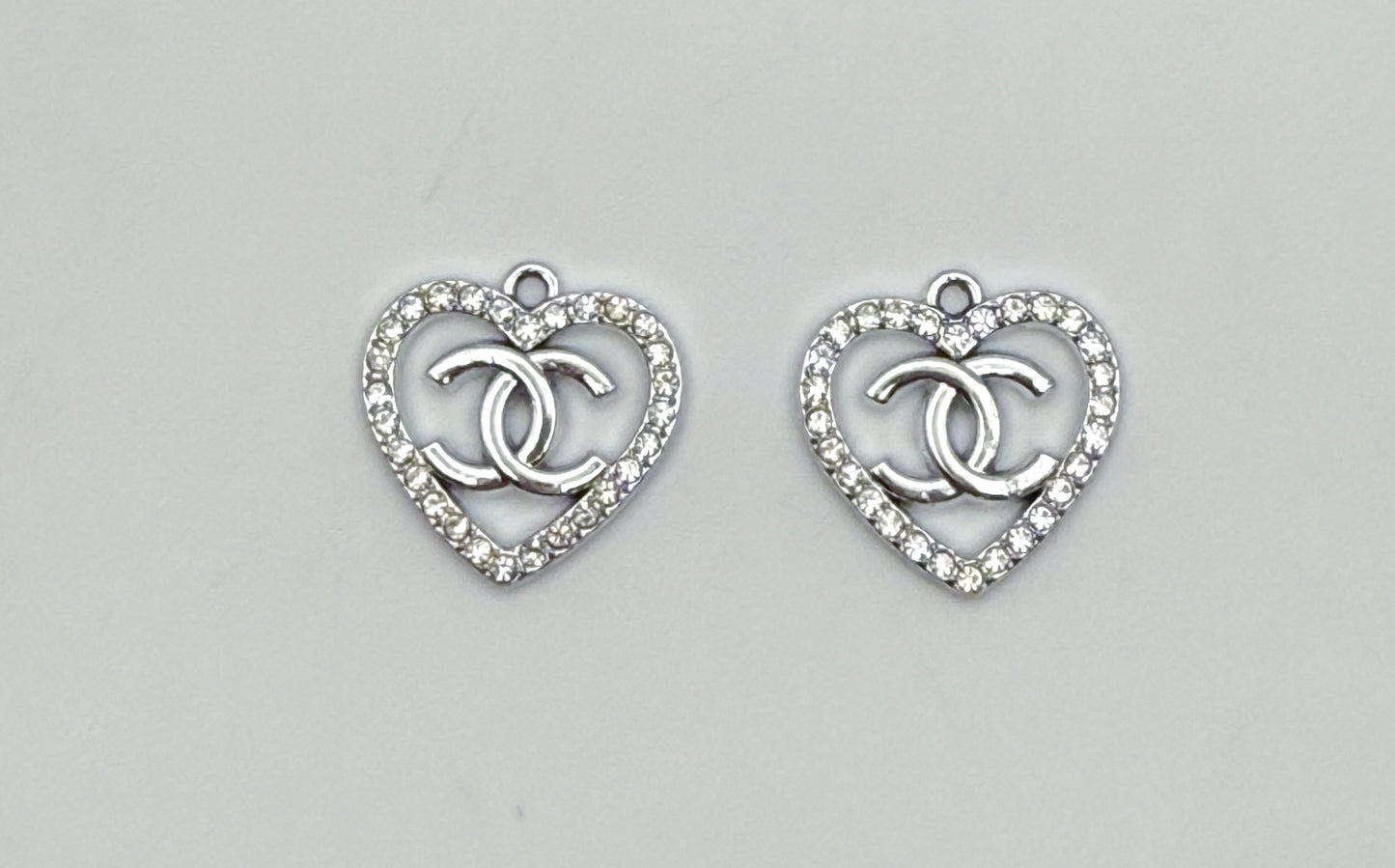 Gold and Silver CC Designer Heart DIY Charms