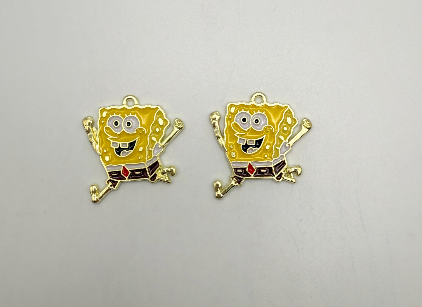 Gold Sponge Bob Metal DIY Charms