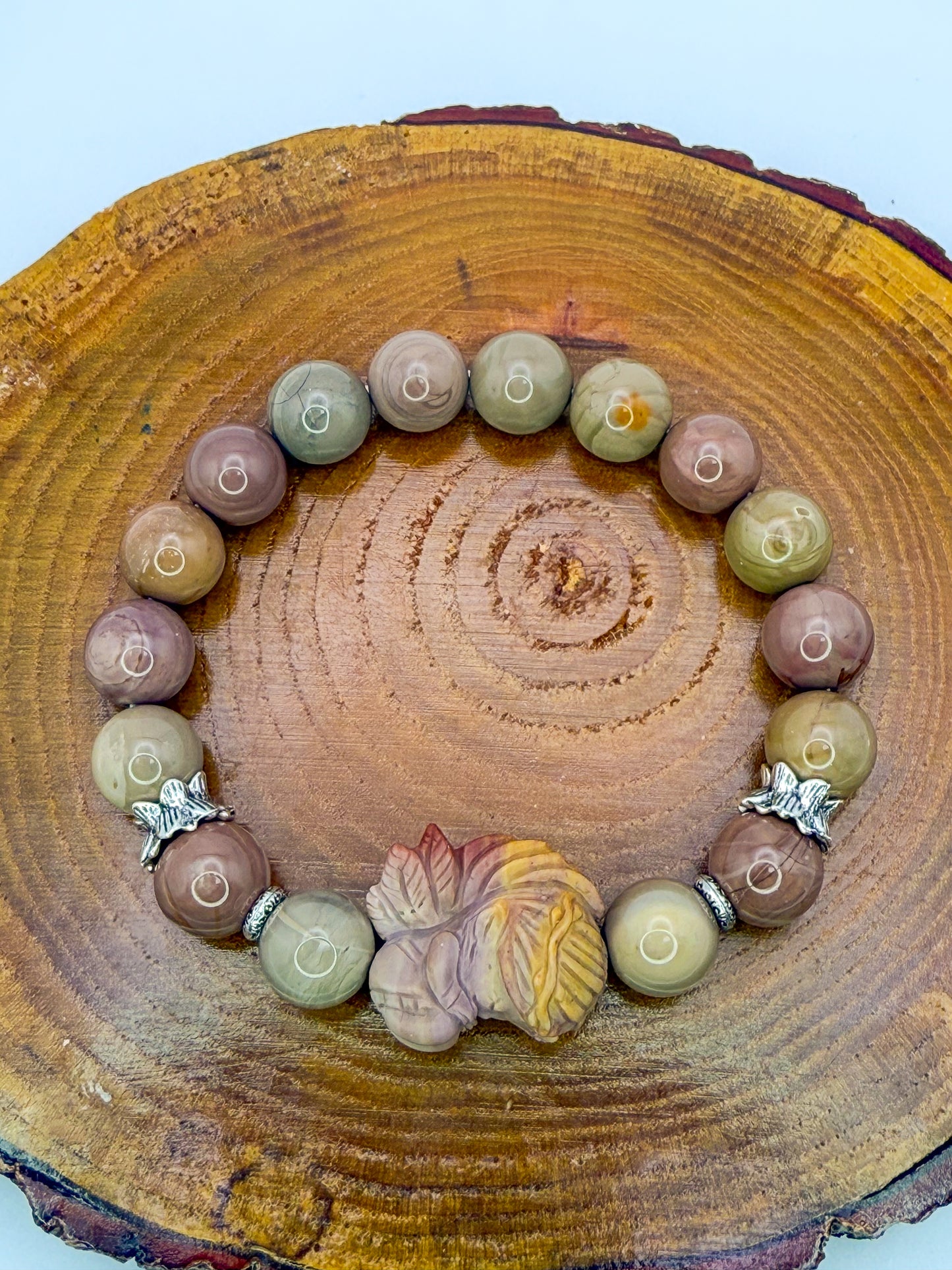 Natural Alashan Agate Sleeping Fairy Adjustable Stretch Bracelets- 3 Different Styles