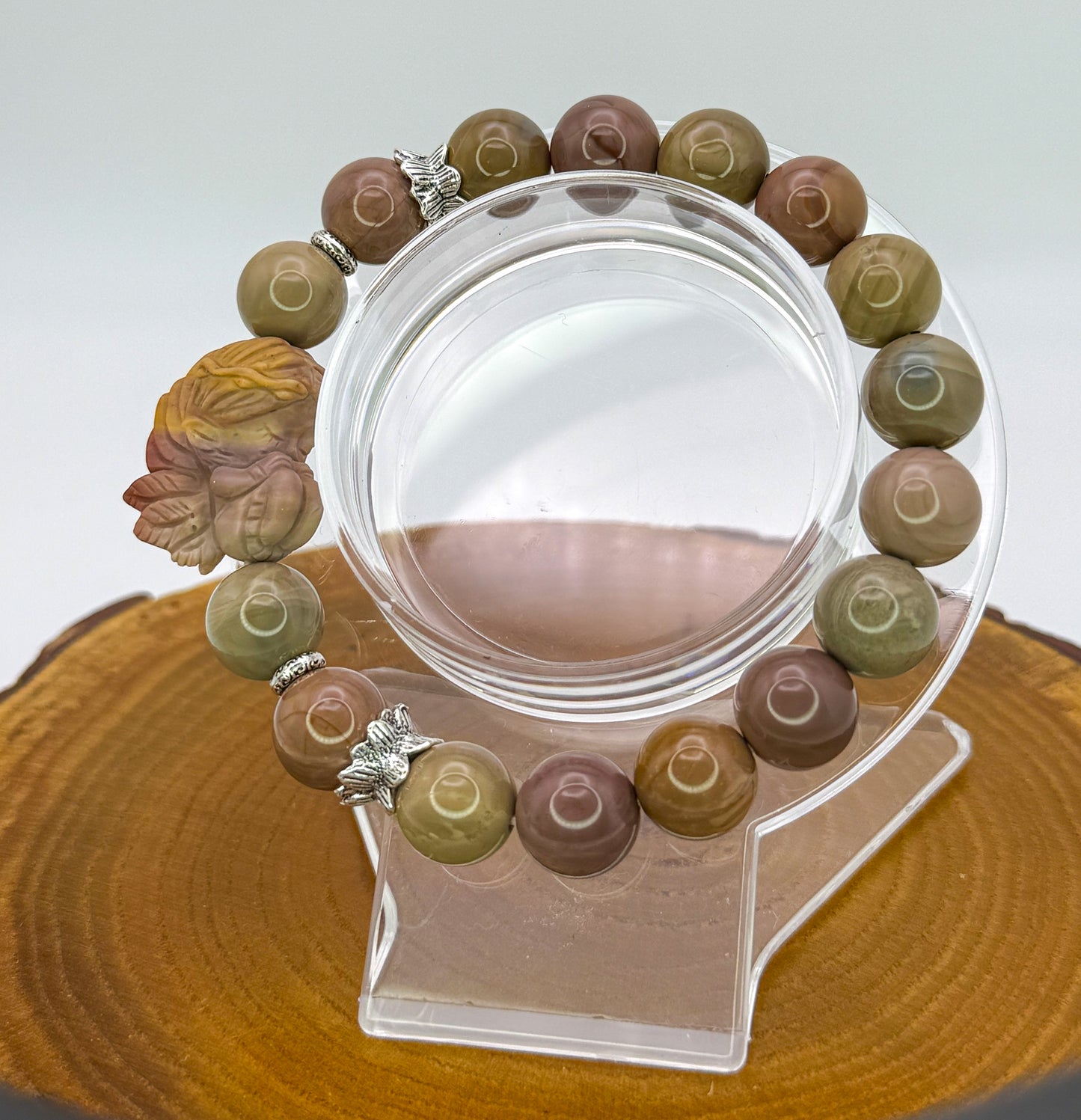 Natural Alashan Agate Sleeping Fairy Adjustable Stretch Bracelets- 3 Different Styles