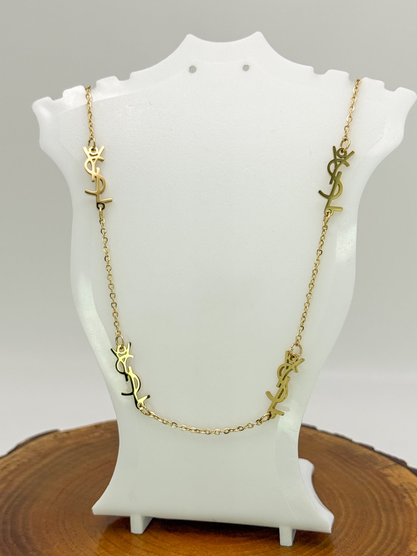 Gold YSL Designer Statement Necklace