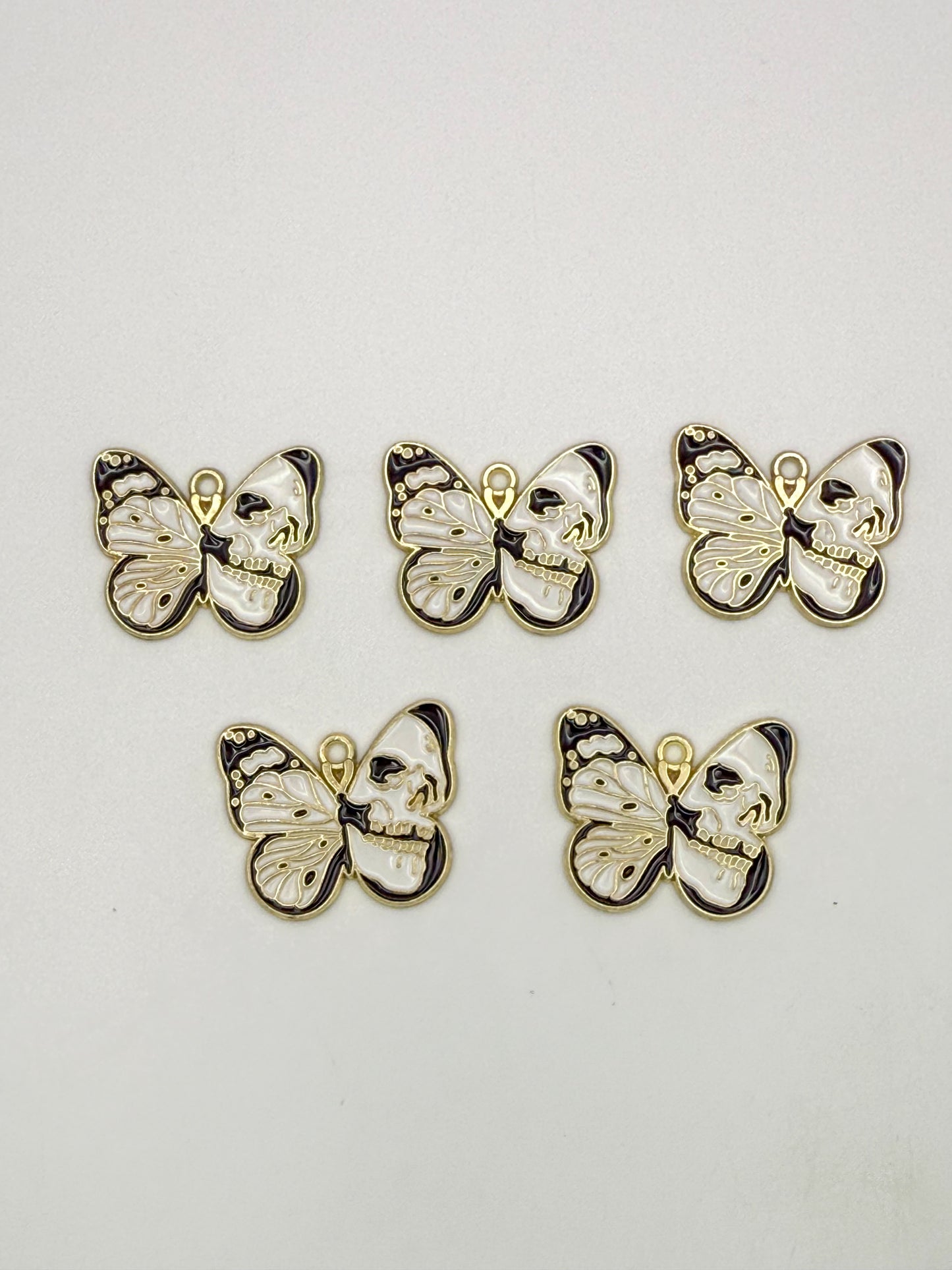 Gold Skull Butterfly DIY Charms