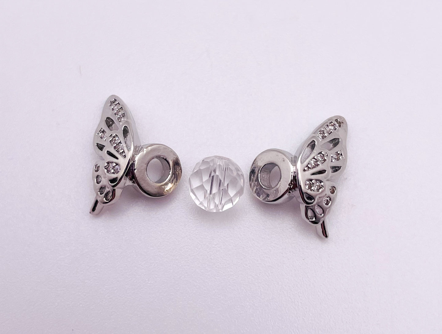 Gold or Silver Butterfly Spacer Charm Beads