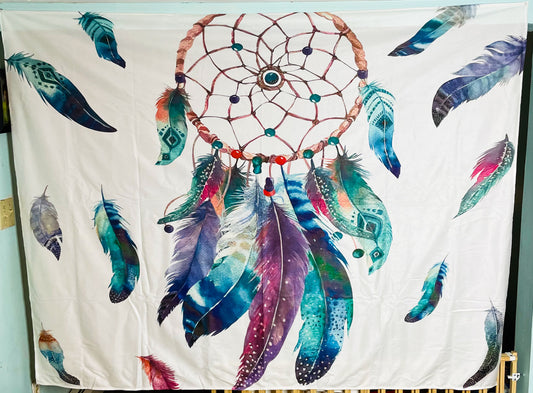 High Quality Vibrant Feather Dreamcatcher Tapestry