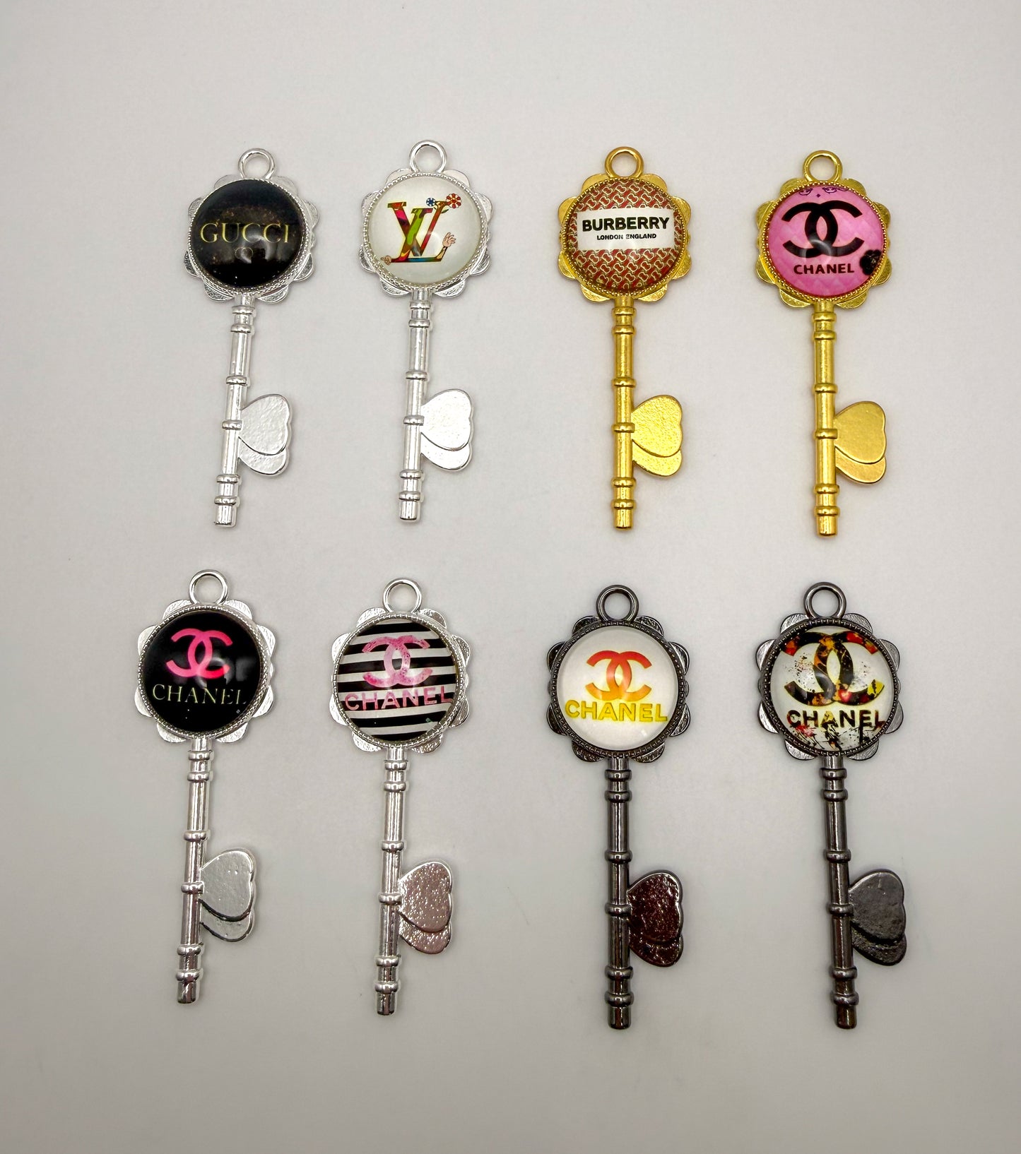 Designer Metal Key Charm Pendants