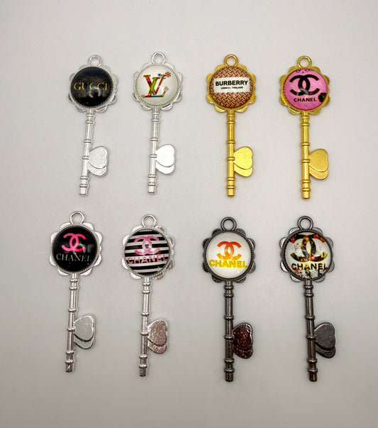 Designer Metal Key Charm Pendants