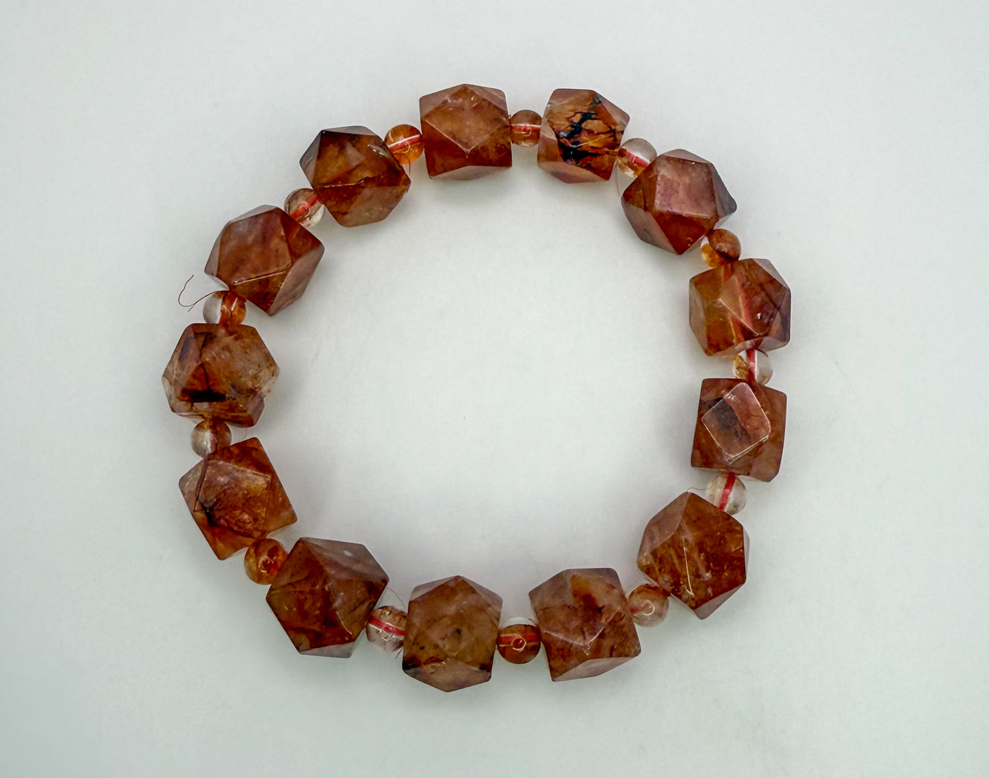 High Quality Fire Quartz Freeform Crystal Beaded Bracelet