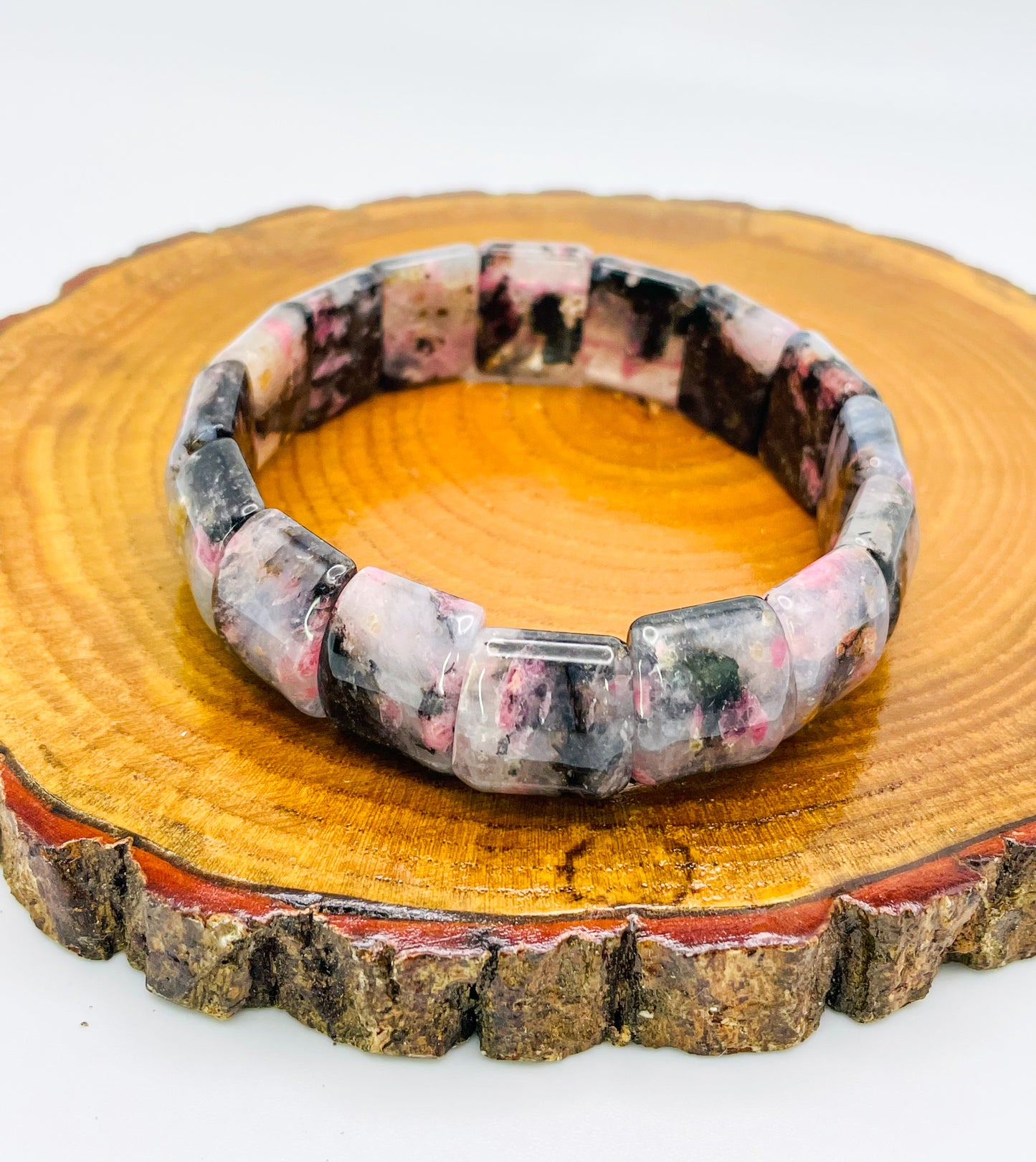 Natural Rhodonite Bangle Bracelet