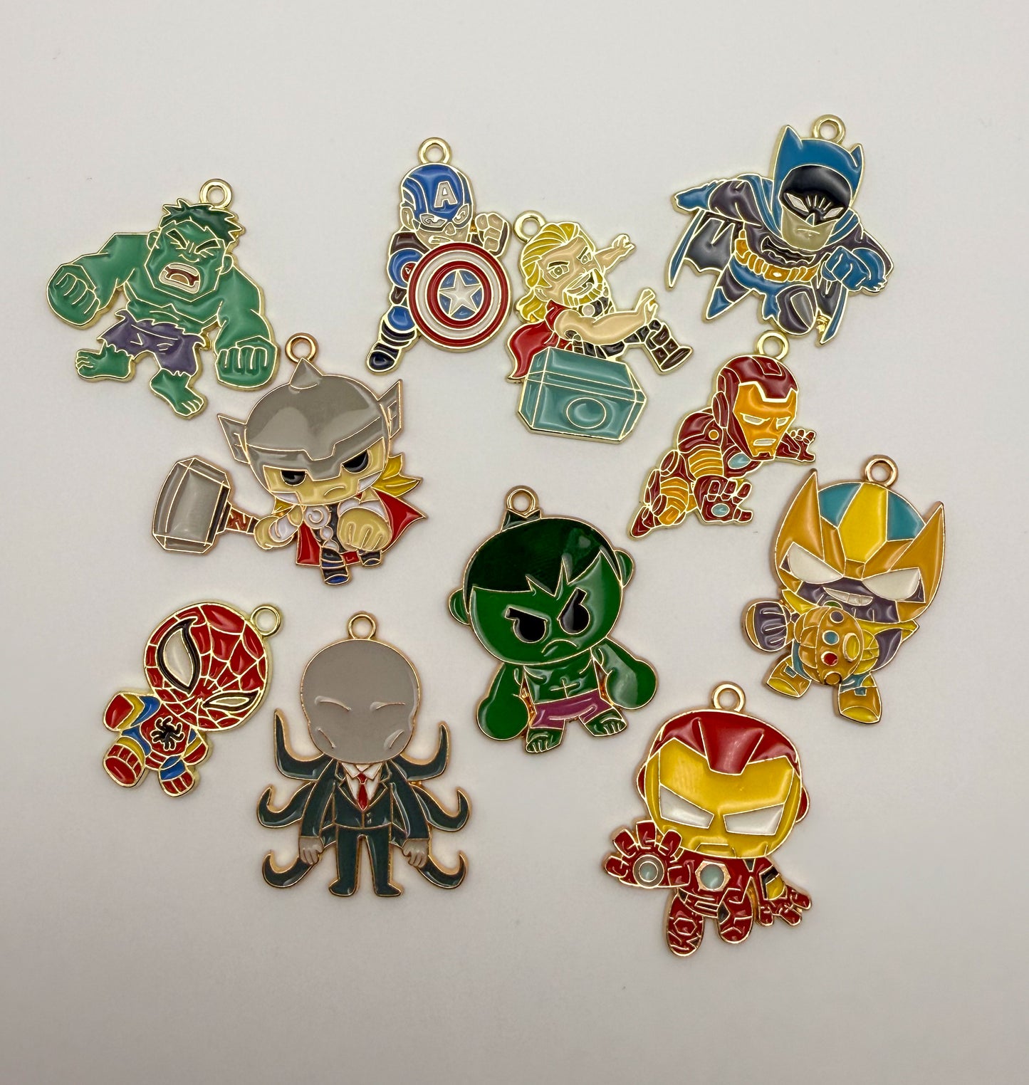 DC Avengers Gold DIY Metal Charm Set