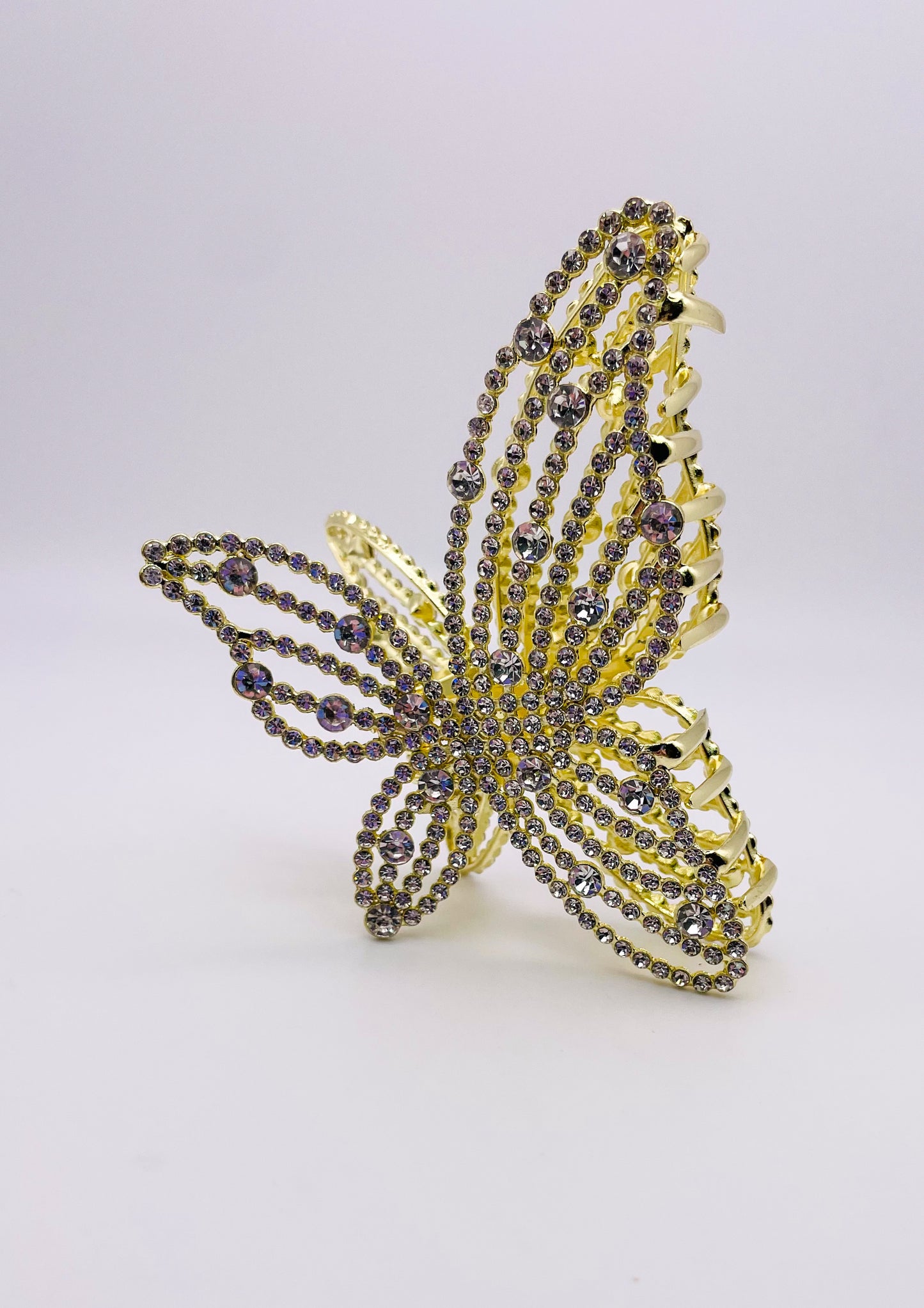 Medium Size Gold Bling Butterfly Hair Clip