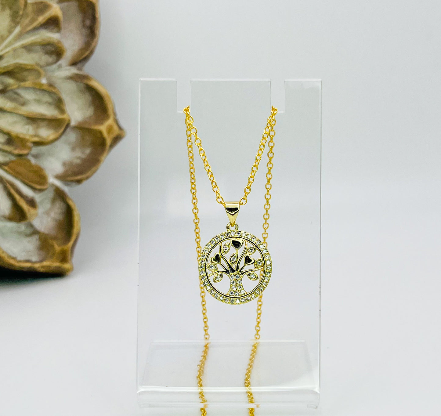 18K Gold Overlay S925 Sterling Silver Tree of Life Necklaces