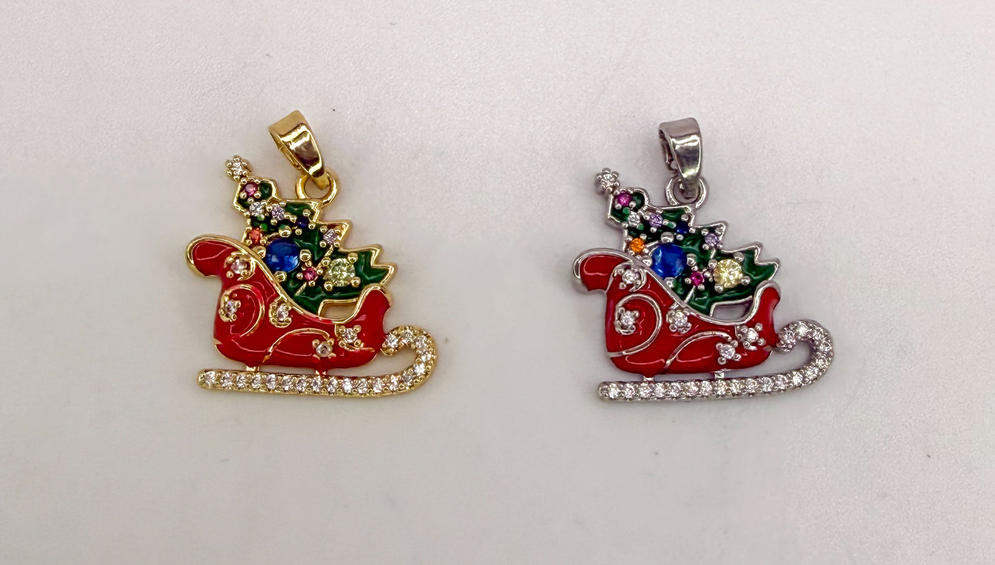 Santa’s Christmas Sleigh Pendant