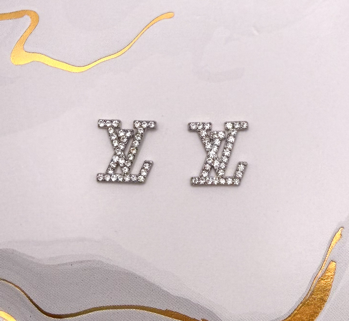 Silver LV Designer Flat back DIY Nail Charms