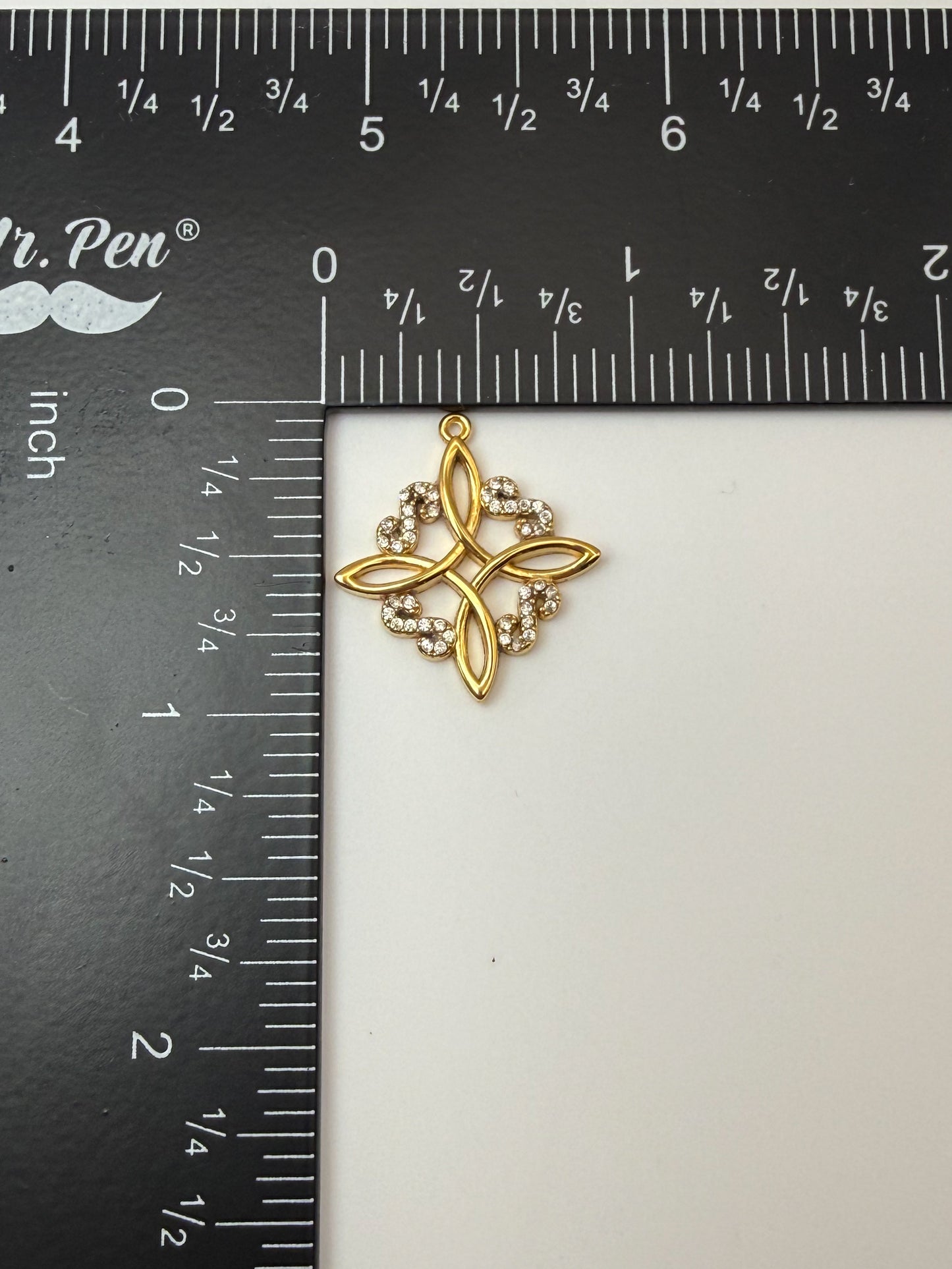 Stainless Steel Gold Statement Emblem Charm Pendant