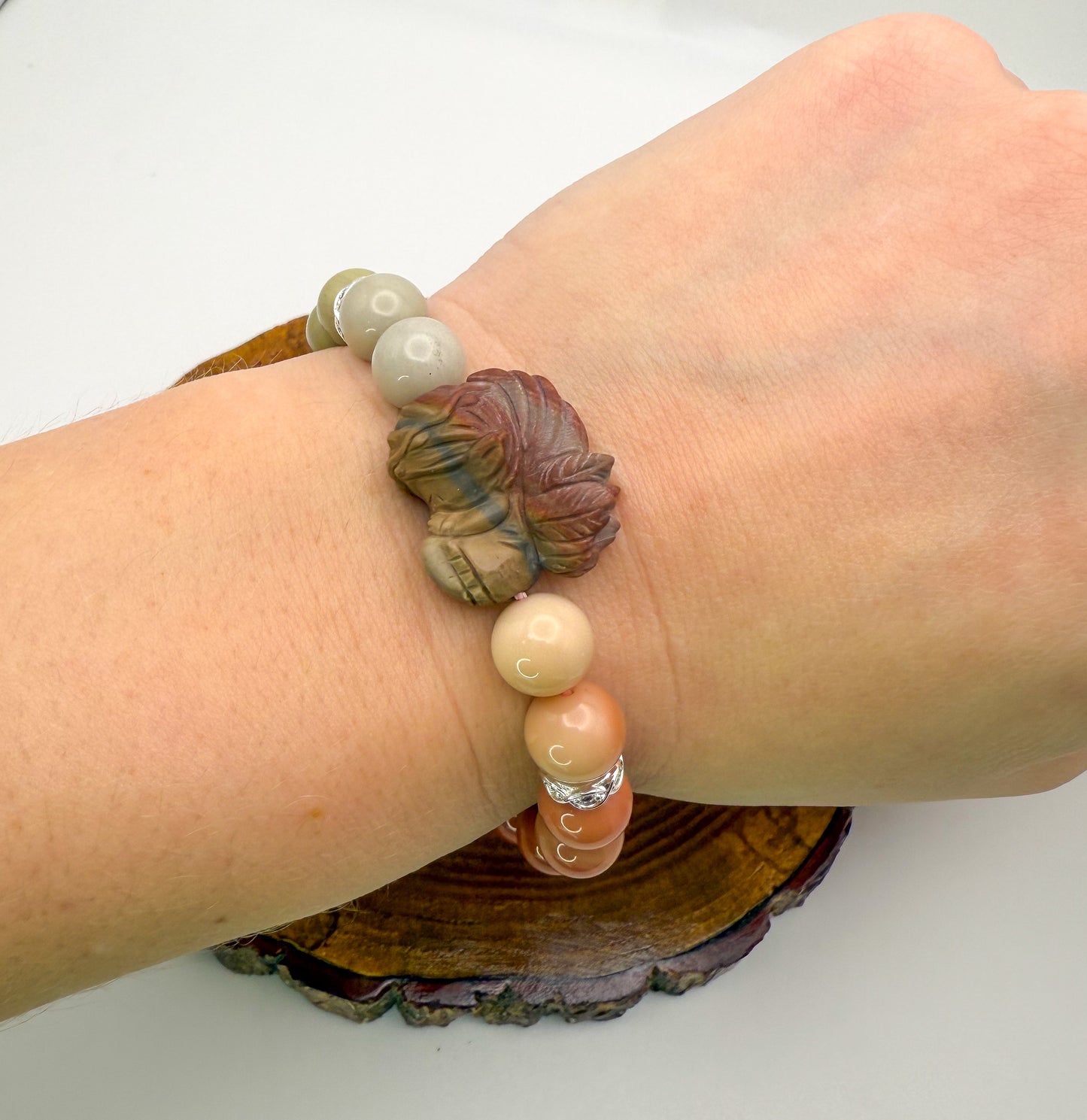 Natural Alashan Agate Sleeping Fairy Adjustable Stretch Bracelets- 3 Different Styles