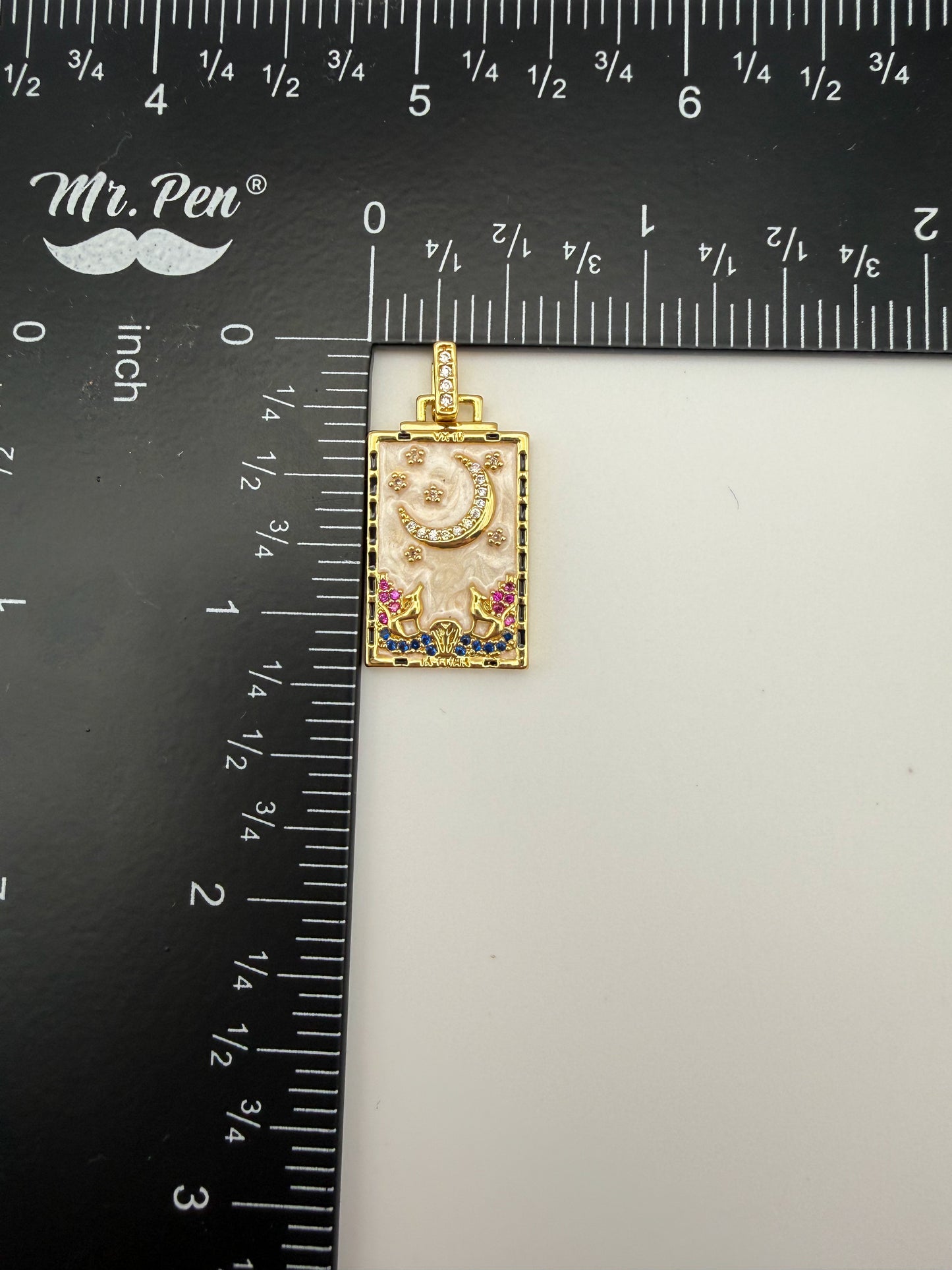 Gold The Wheel Tarot Card & Moon Card Pendants