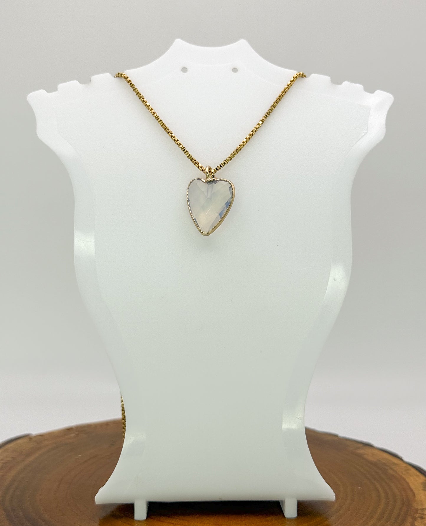 Arrow Head Heart Pendant Gold Stainless Steel Necklace