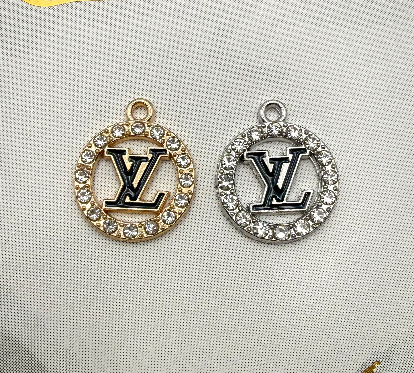 LV Round Metal DIY Charms