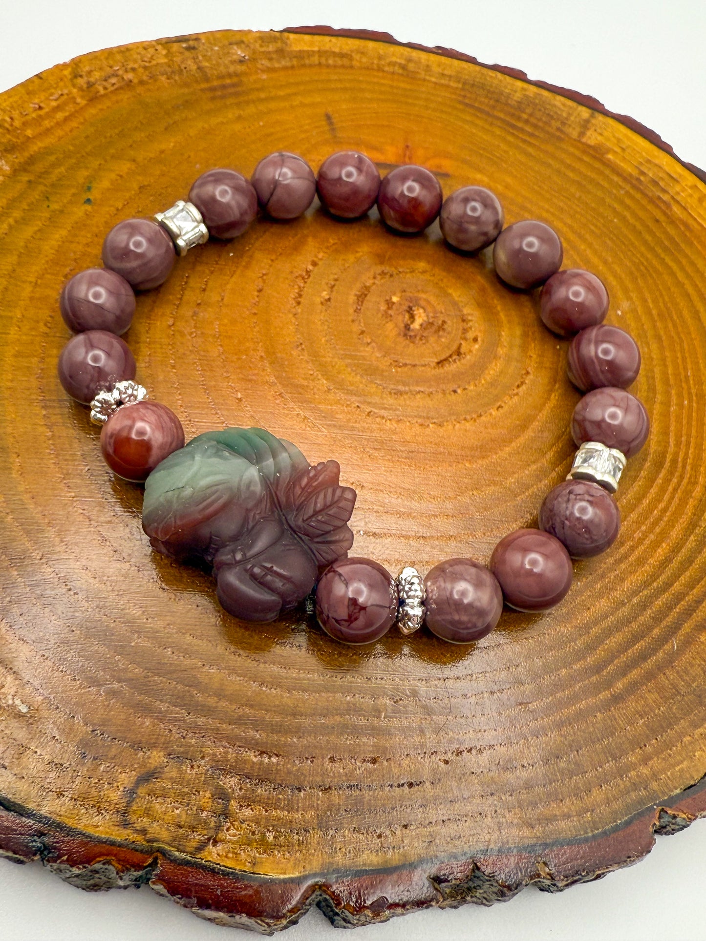 Natural Alashan Agate Sleeping Fairy Adjustable Stretch Bracelets- 3 Different Styles