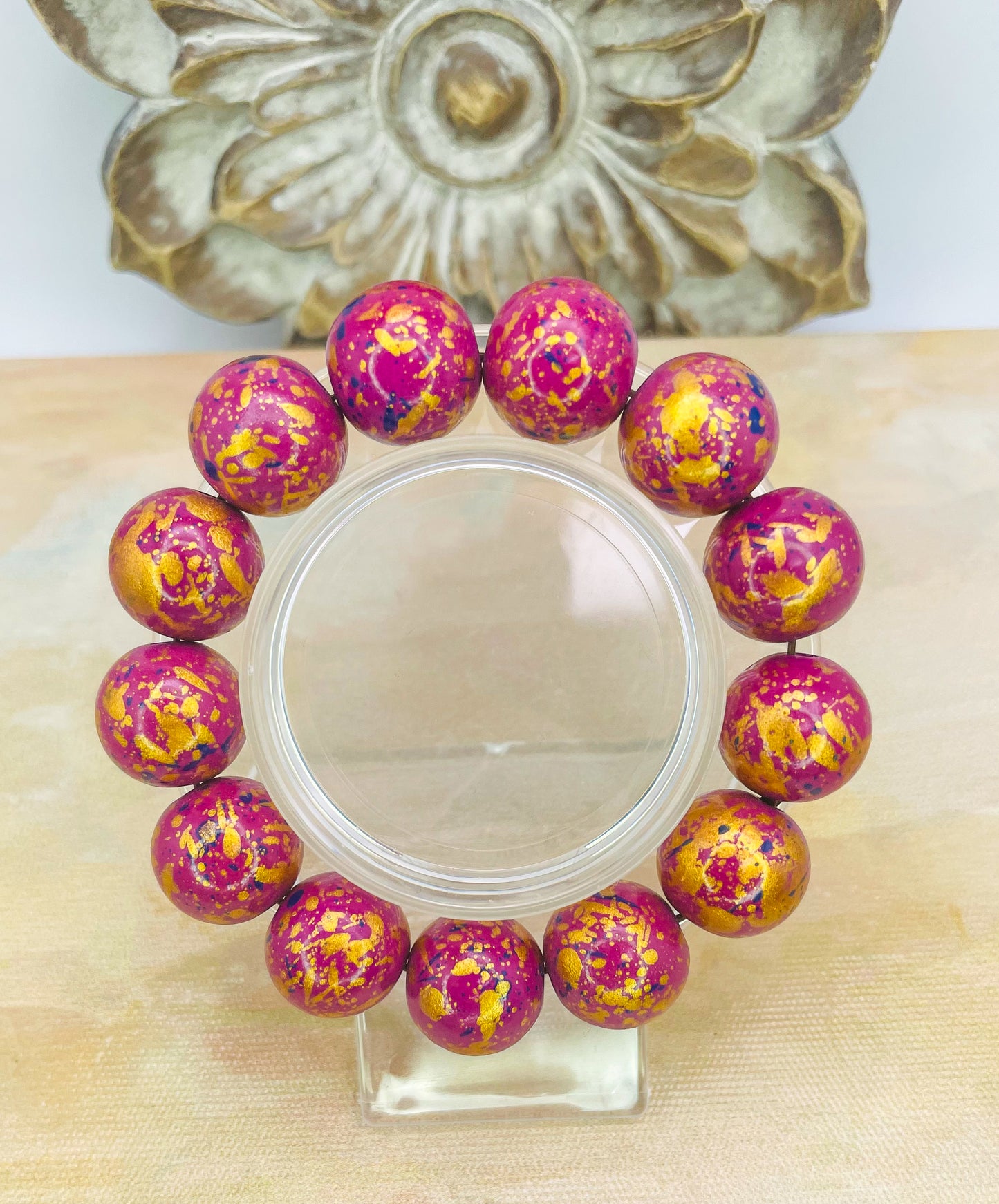 HandPainted Wooden Beaded Bracelet