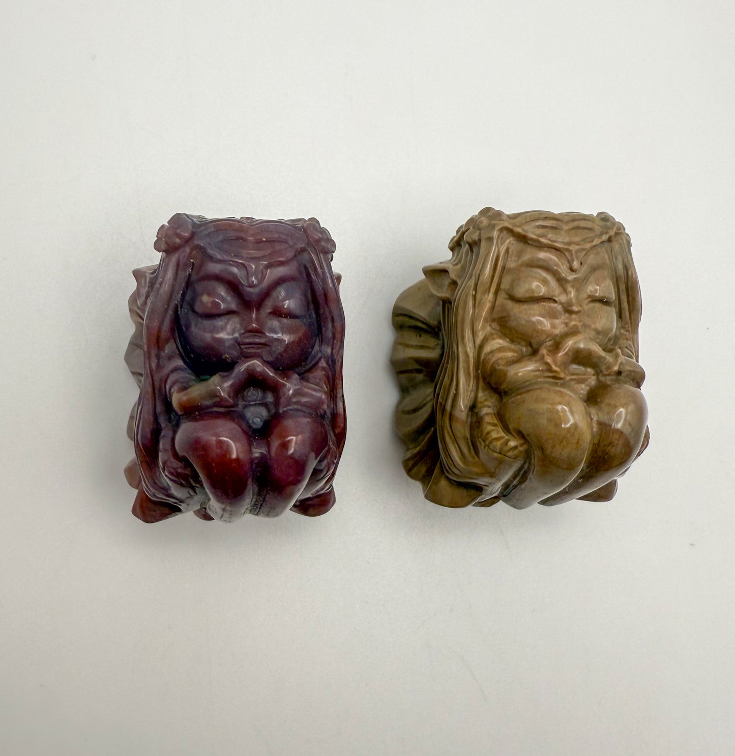 Natural Alashan Agate Fairy Crystal Carving Decor