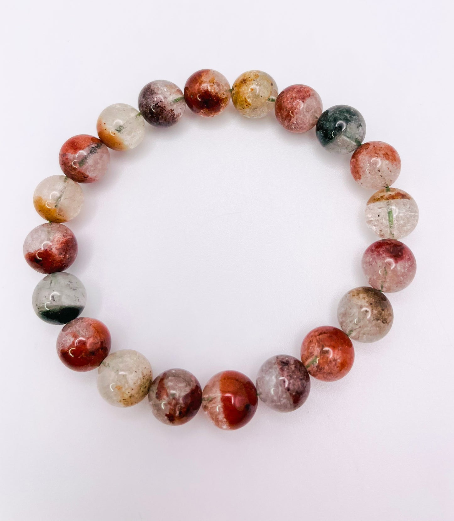 Natural Phantom Garden Quartz Crystal Bracelet