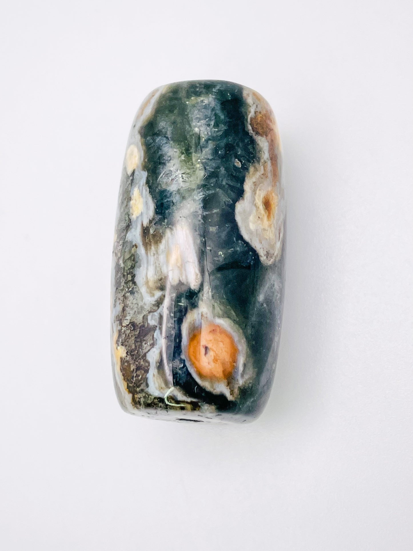 Natural Ocean Jasper Focal Barrel  Crystal Beads