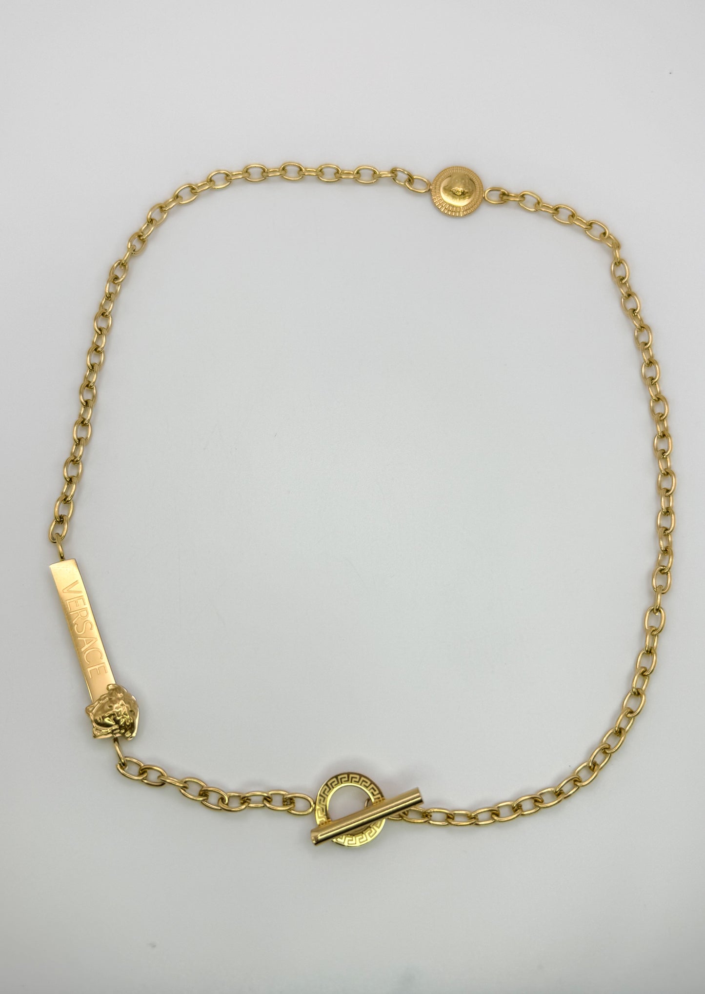 Gold Versace Designer Statement Stainless Steel Necklace