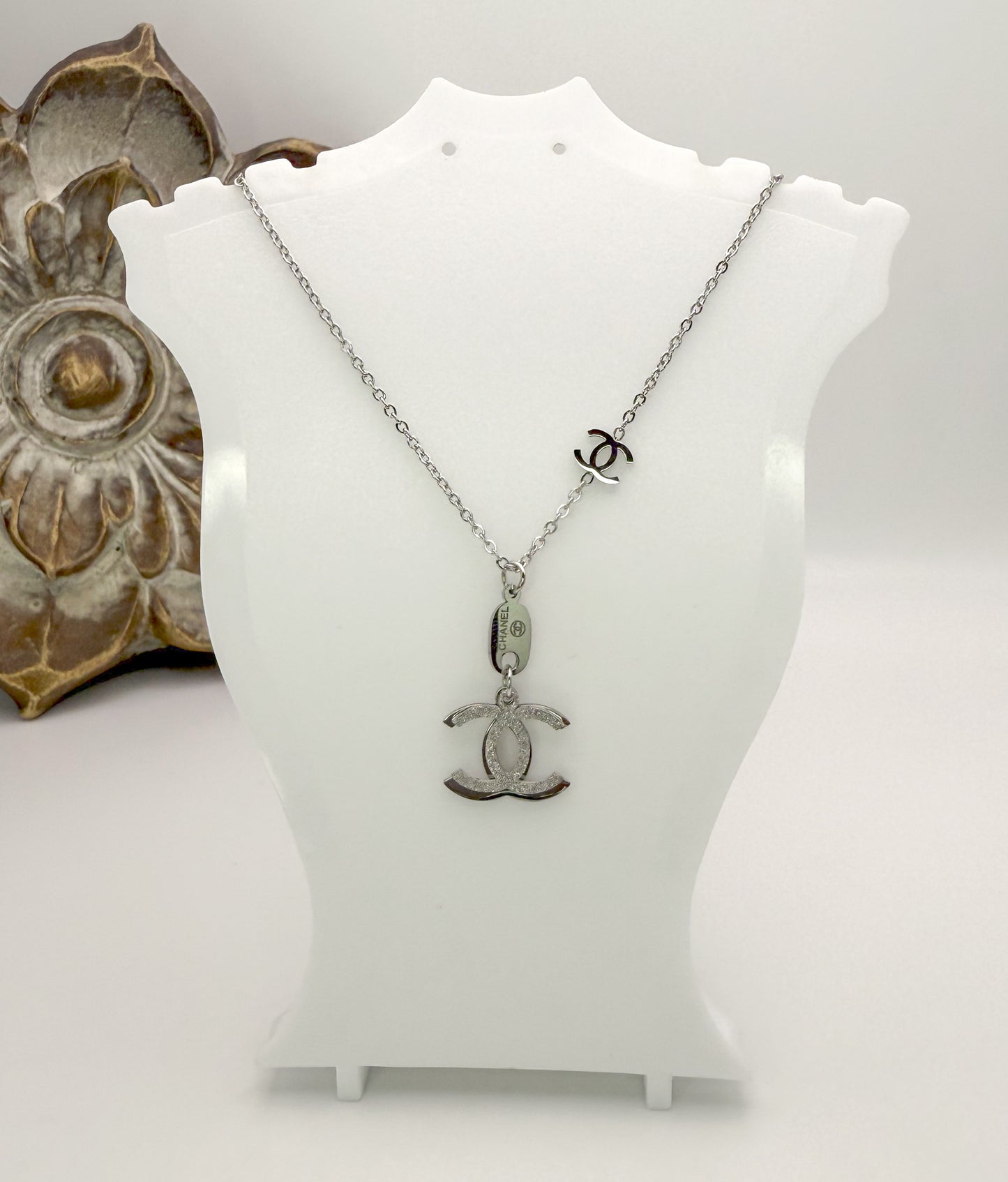 CC Silver Stainless Steel Adjustable Necklace