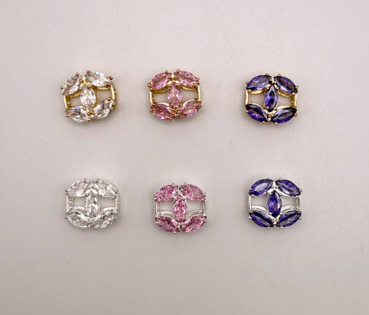 Big CC Rhinestone Gold or Silver Spacer Metal Charm Bead for DIY Jewelry Making