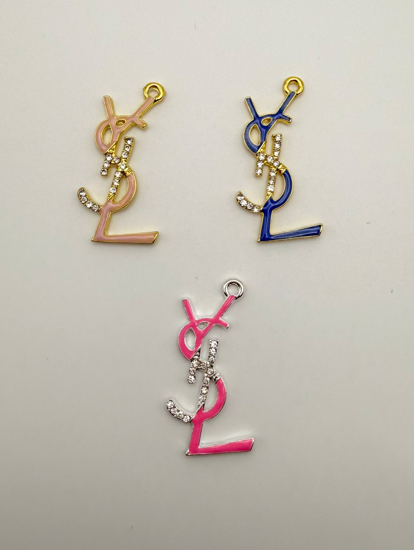 Big Size YSL Designer Colorful Enameled Metal Charm Pendants