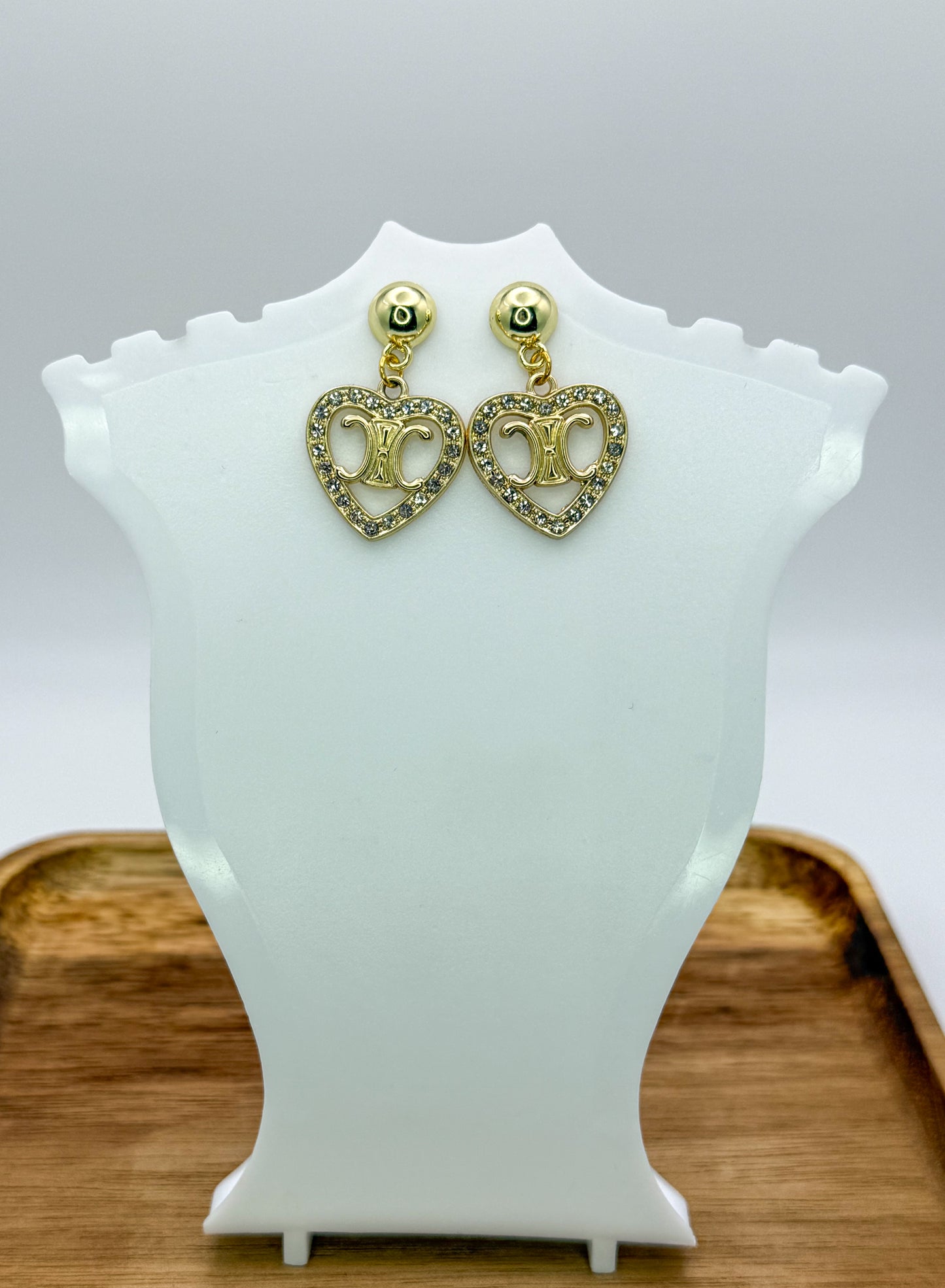 Designer Gold Stud Dangle Earrings