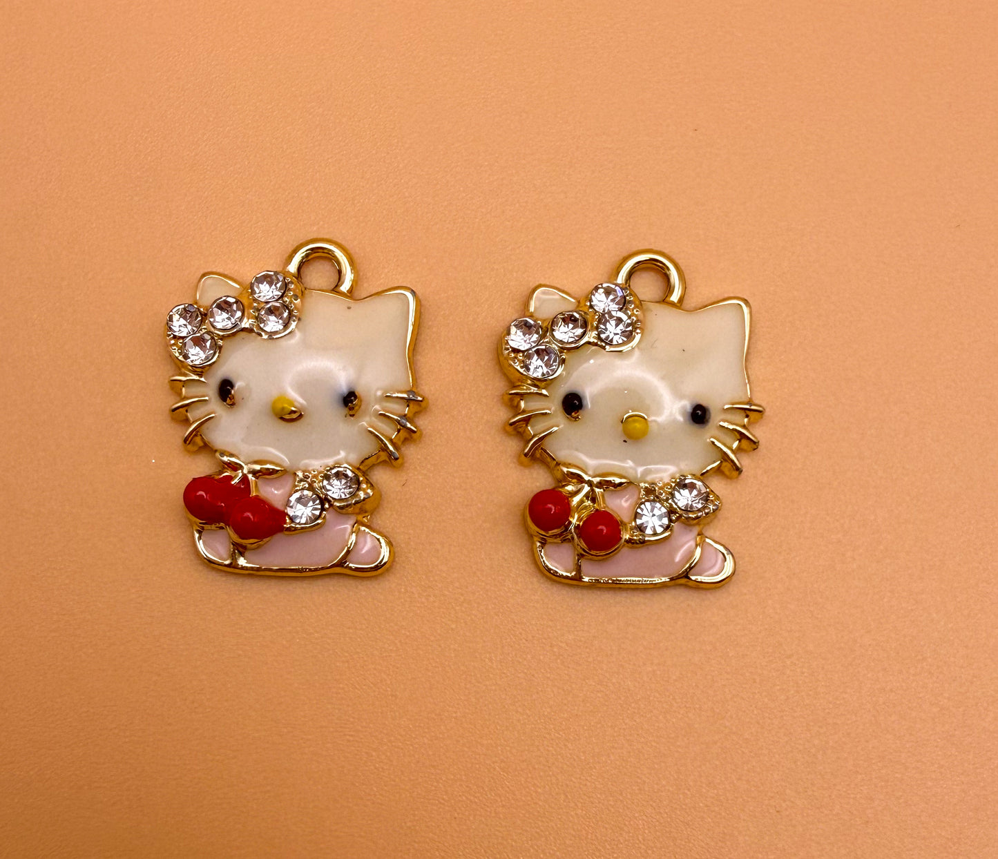 Variety of Gold & Silver Hello Kitty Metal Charms