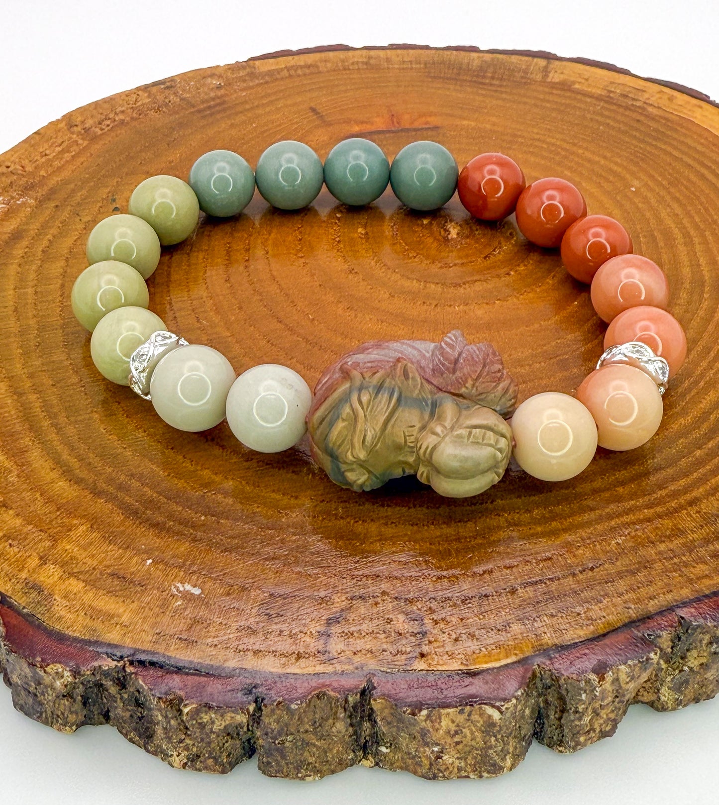 Natural Alashan Agate Sleeping Fairy Adjustable Stretch Bracelets- 3 Different Styles