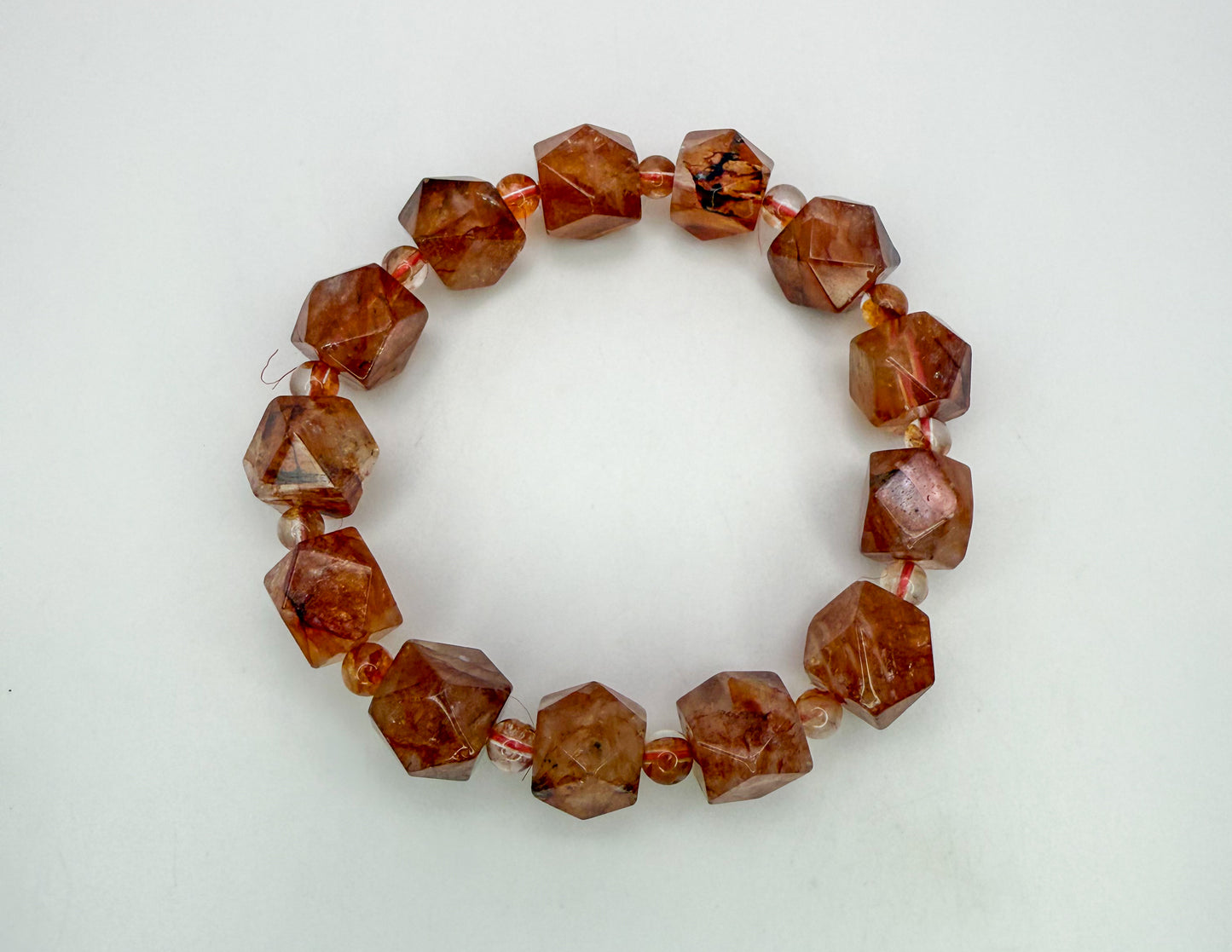 High Quality Fire Quartz Freeform Crystal Beaded Bracelet