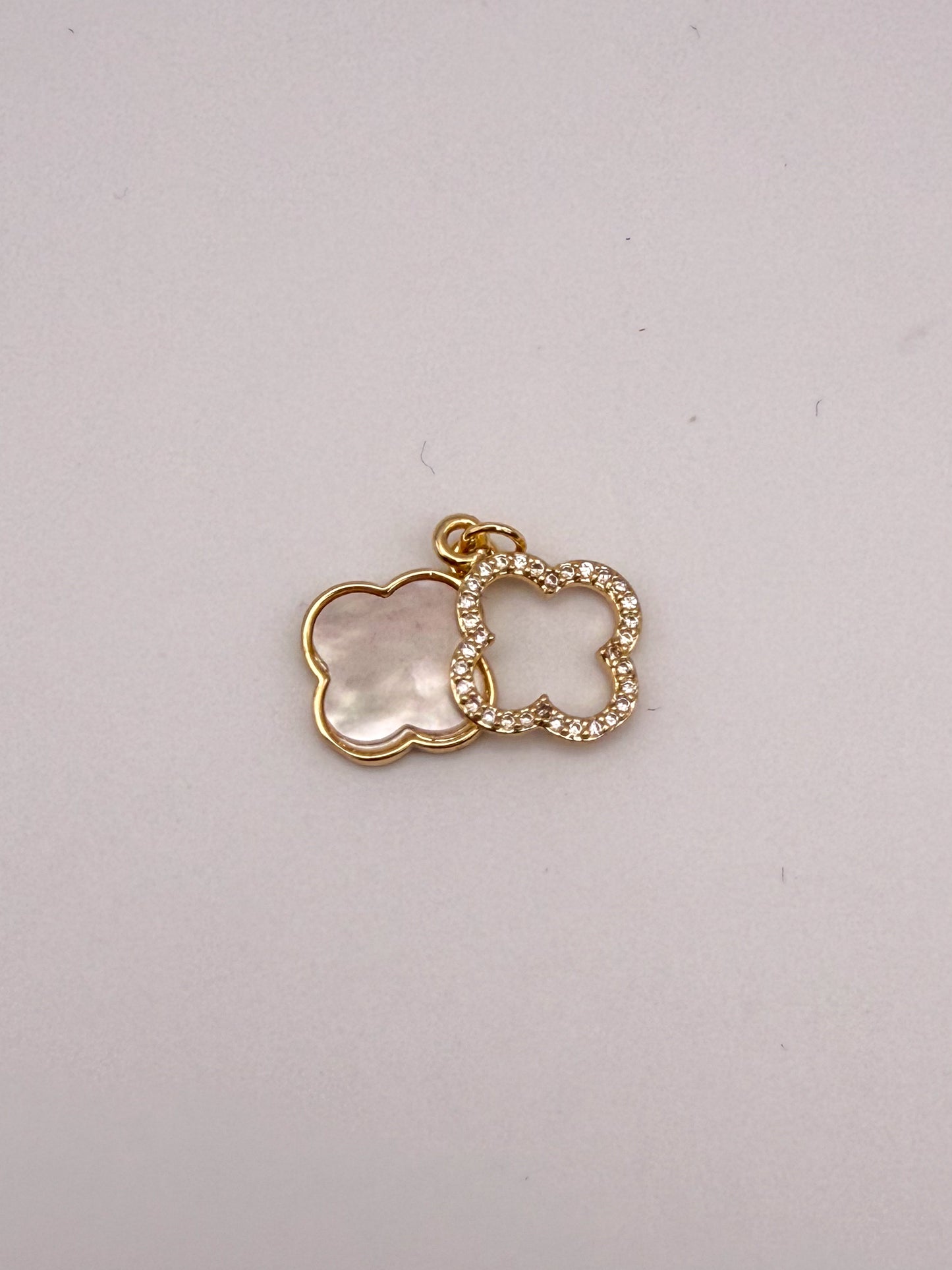 Gold Mother of Pearl Shell Clover Charms